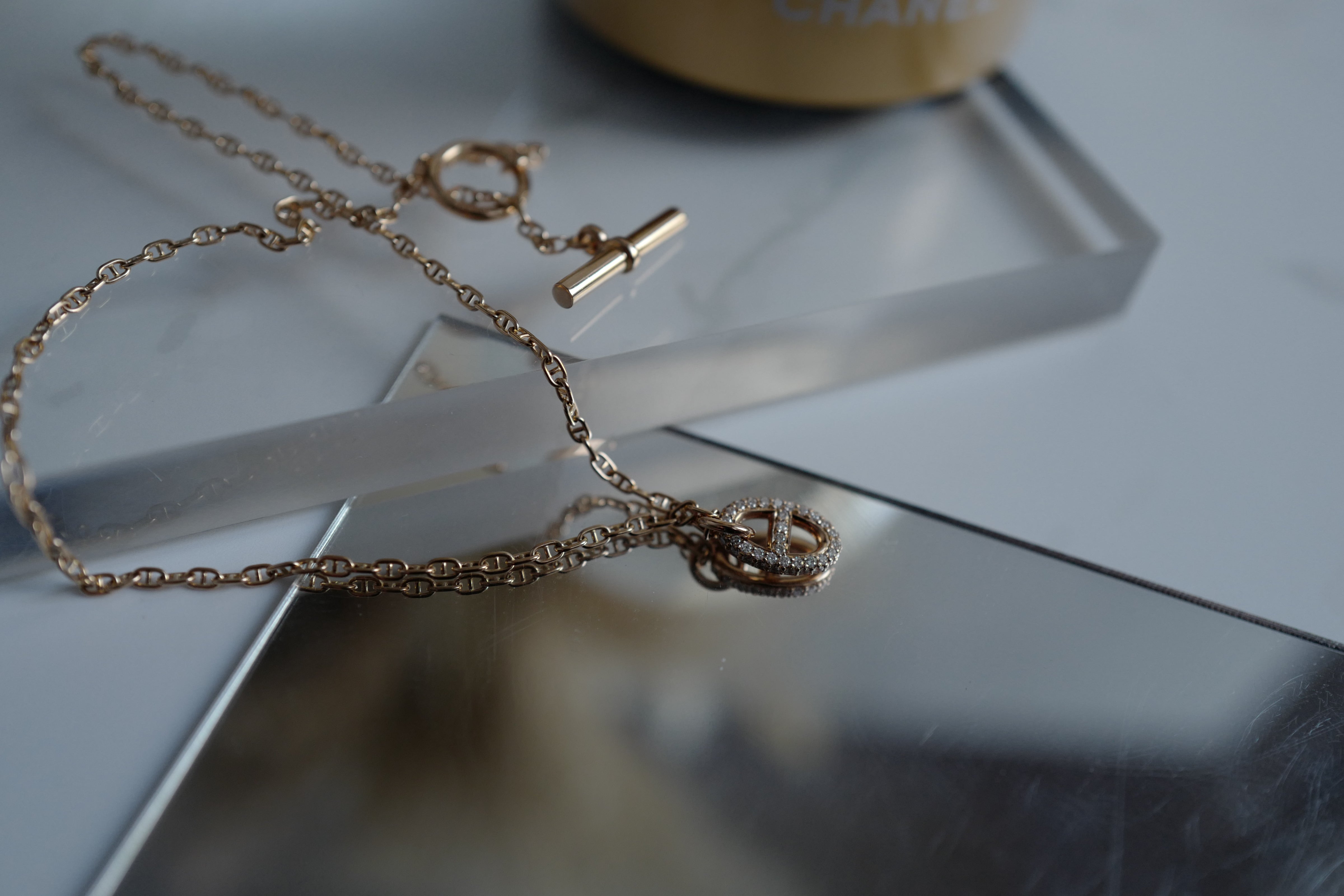 BNIB Hermes Necklace Pendentif Farandole Rose Gold 18K 400 ST Diamonds SH $10K