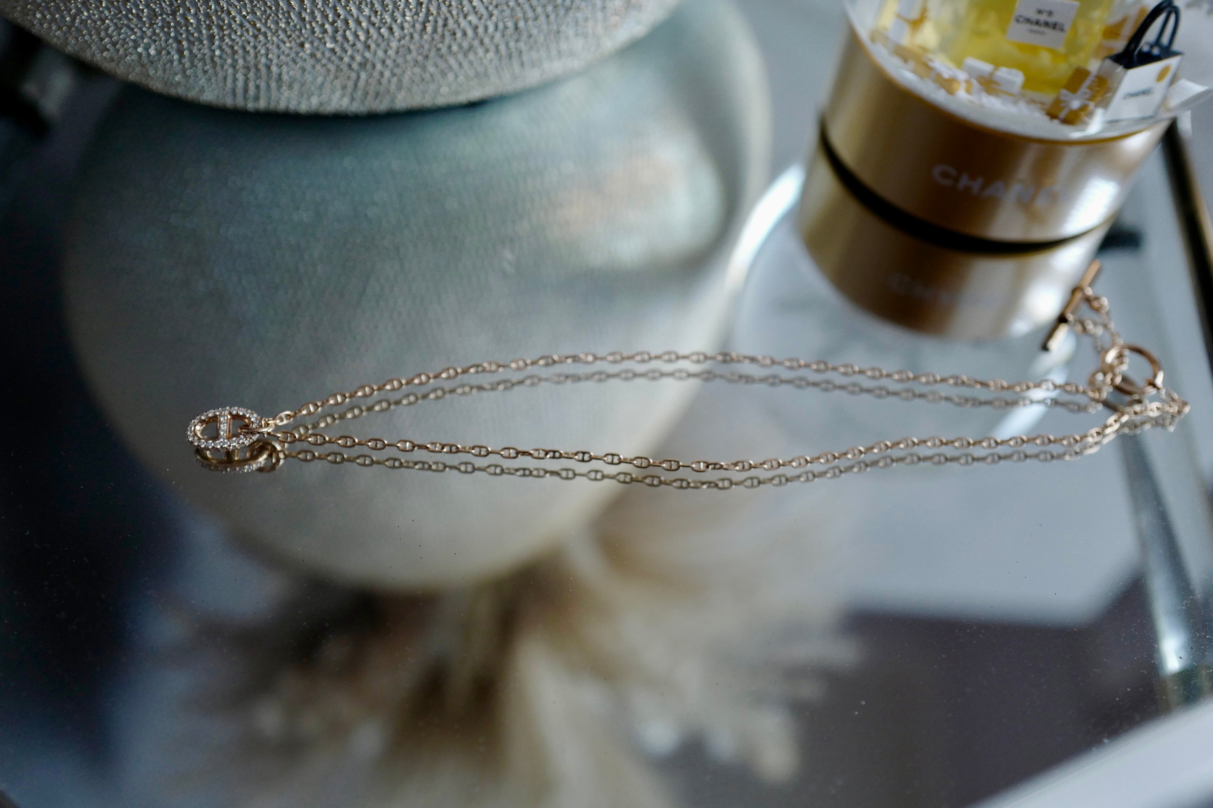 BNIB Hermes Necklace Pendentif Farandole Rose Gold 18K 400 ST Diamonds SH $10K
