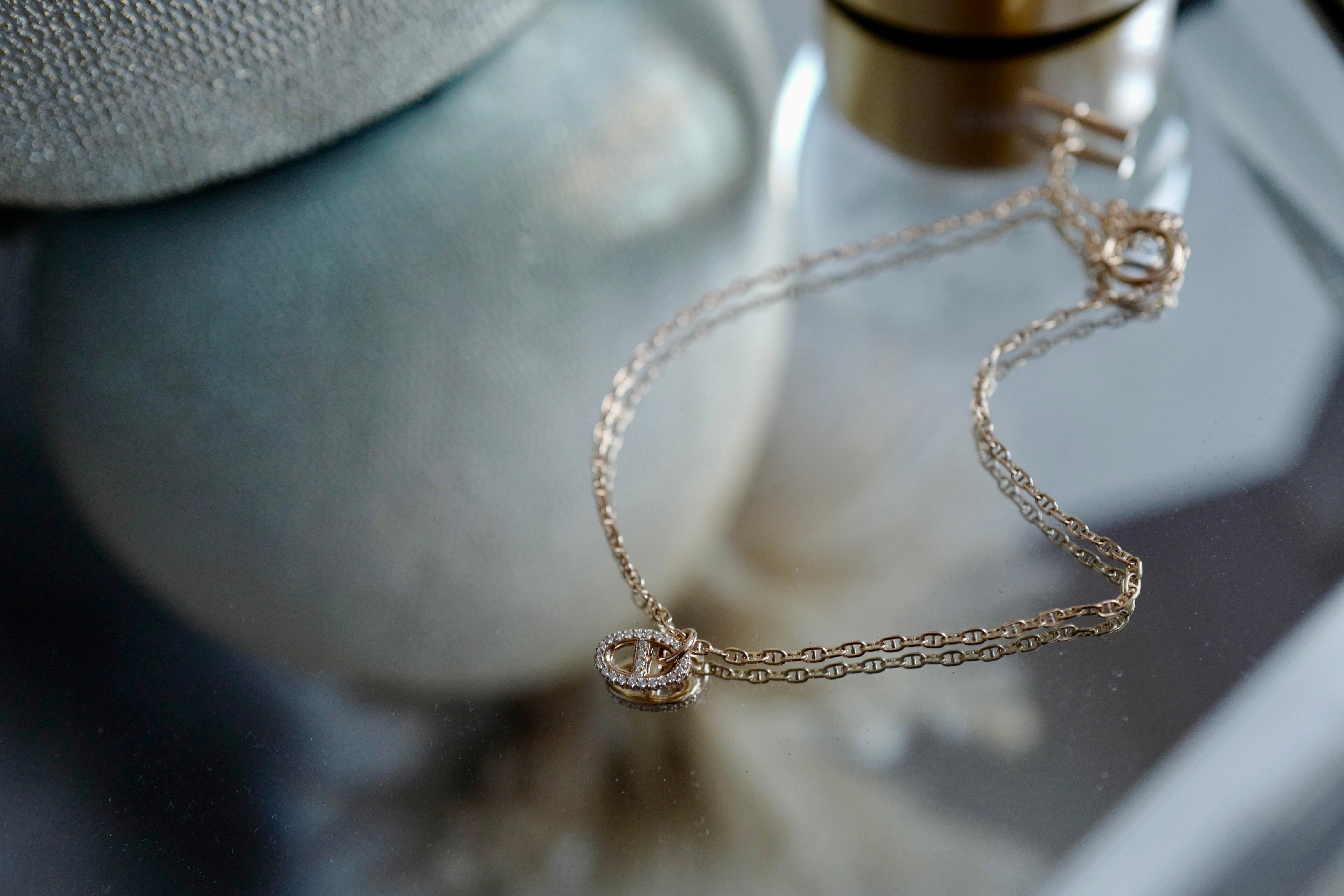 BNIB Hermes Necklace Pendentif Farandole Rose Gold 18K 400 ST Diamonds SH $10K