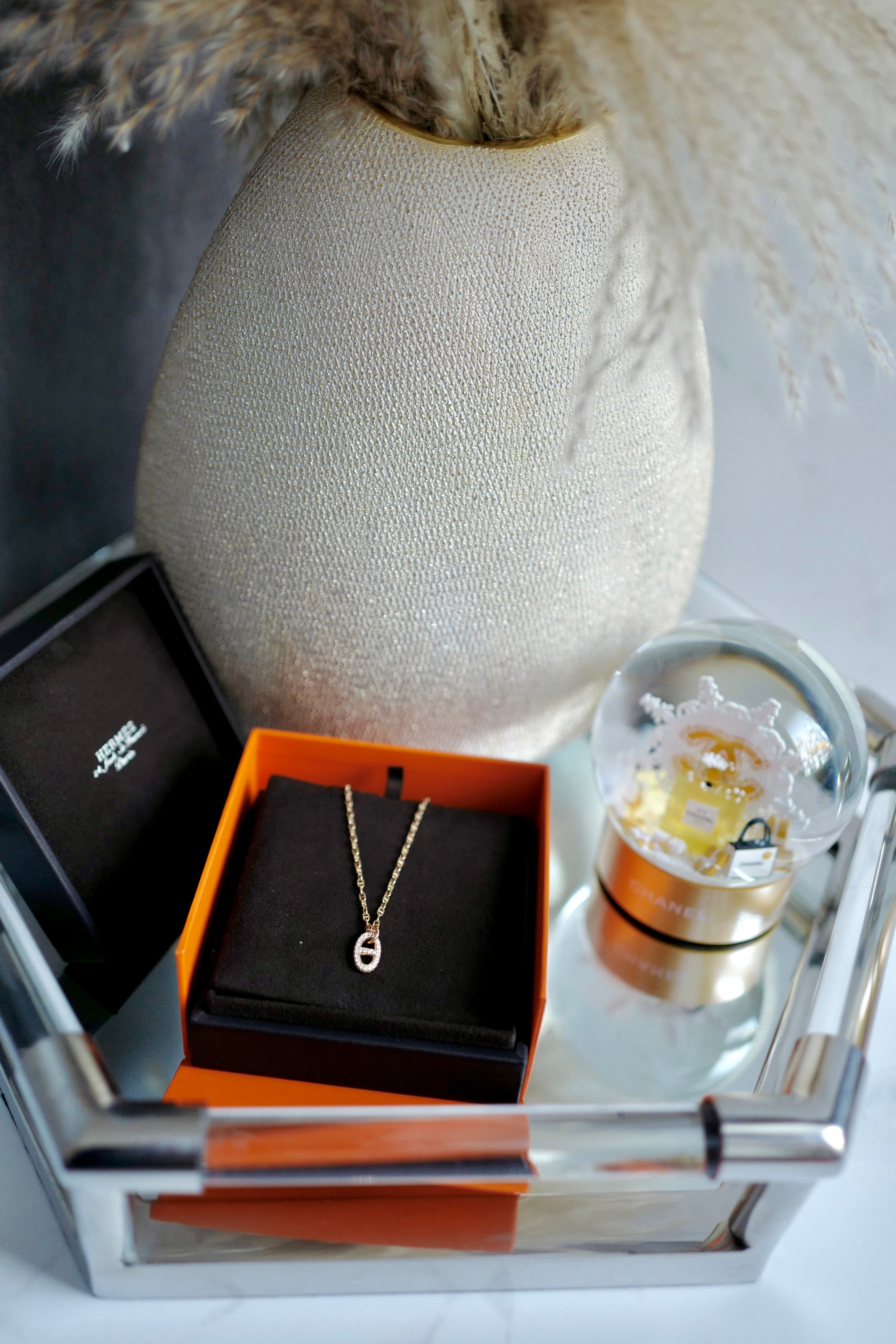 BNIB Hermes Necklace Pendentif Farandole Rose Gold 18K 400 ST Diamonds SH $10K