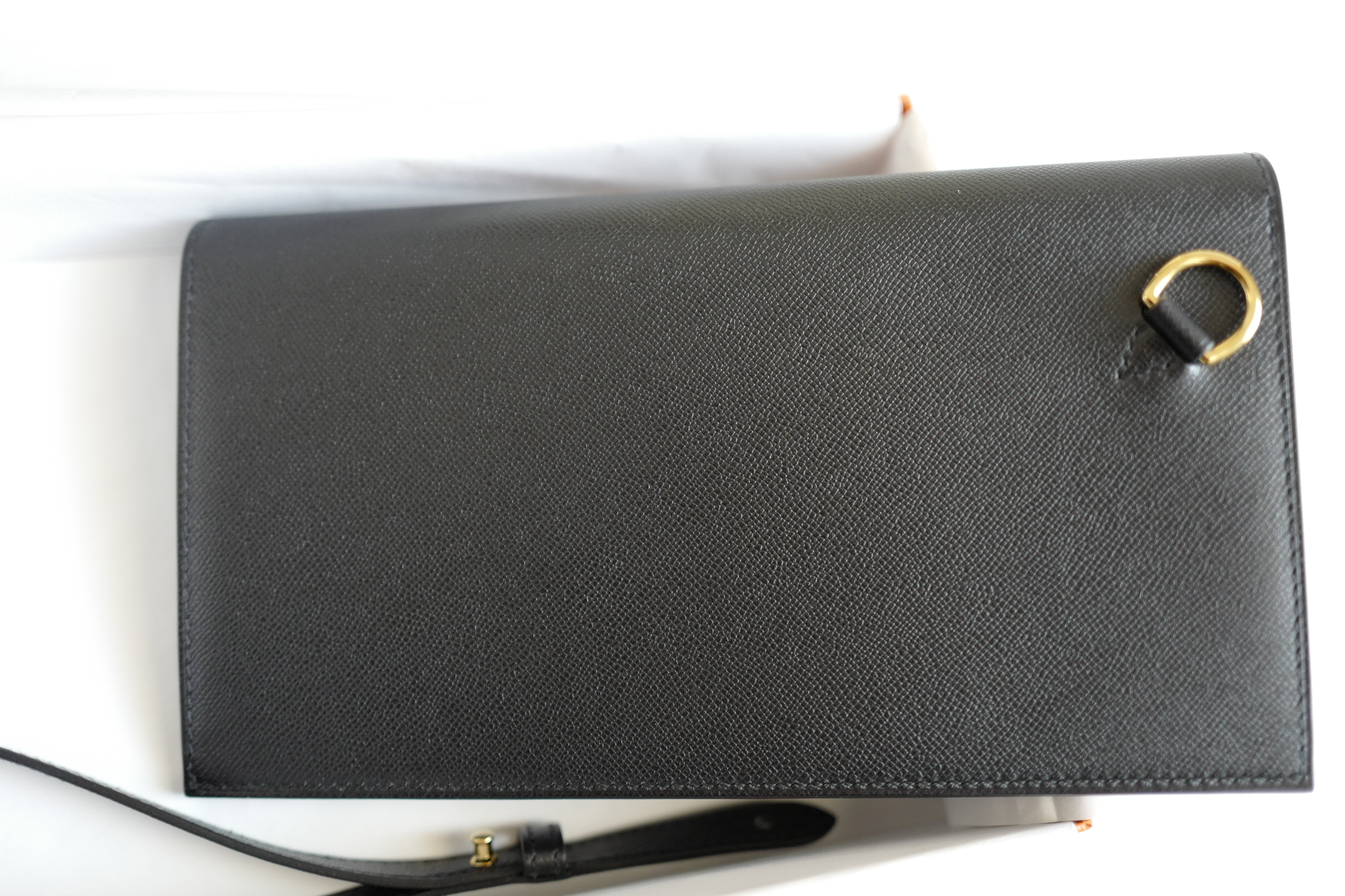 BNIB HERMES Kelly Pocket Long Wallet Noir/Black Veau Madame GHW