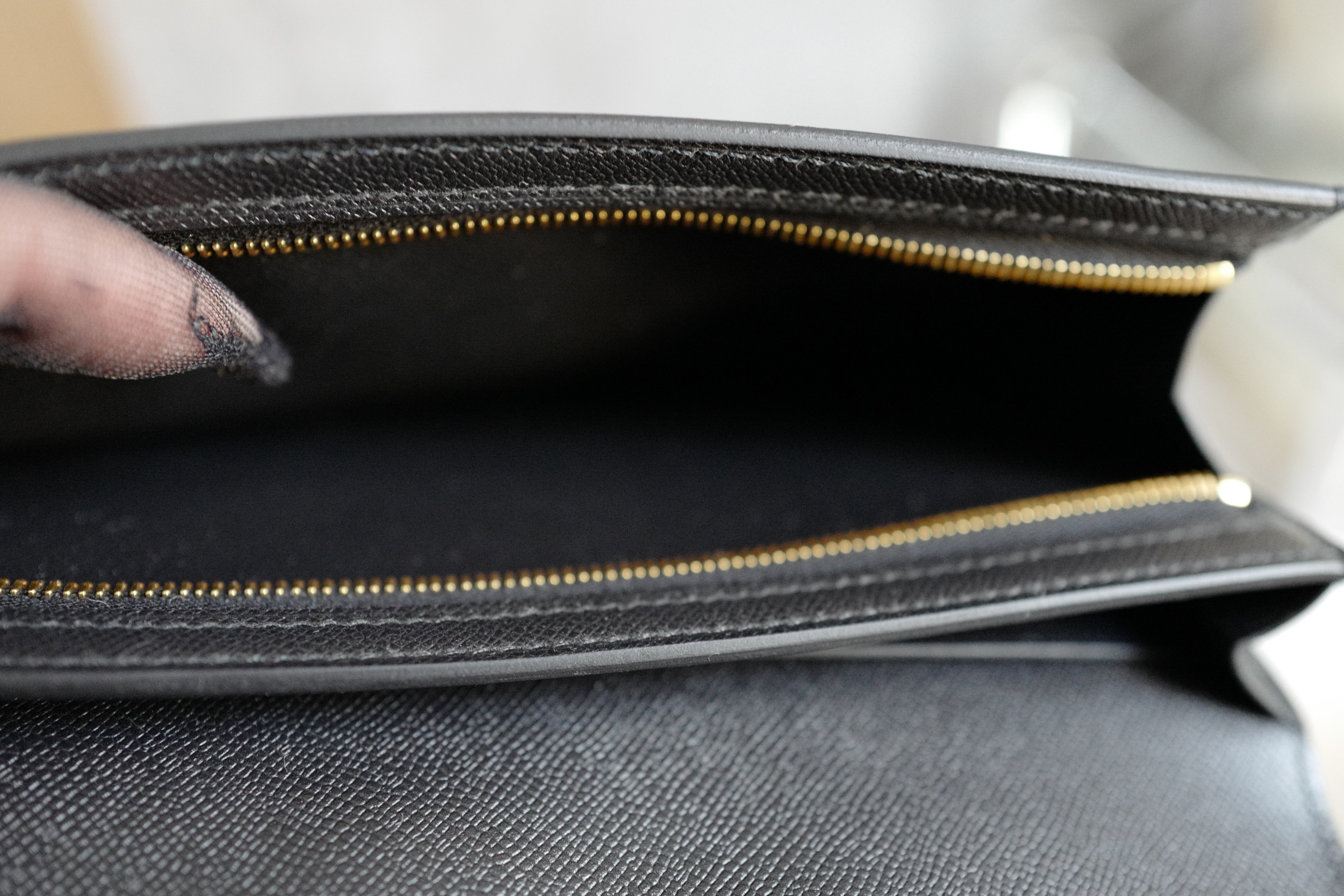 BNIB HERMES Kelly Pocket Long Wallet Noir/Black Veau Madame GHW