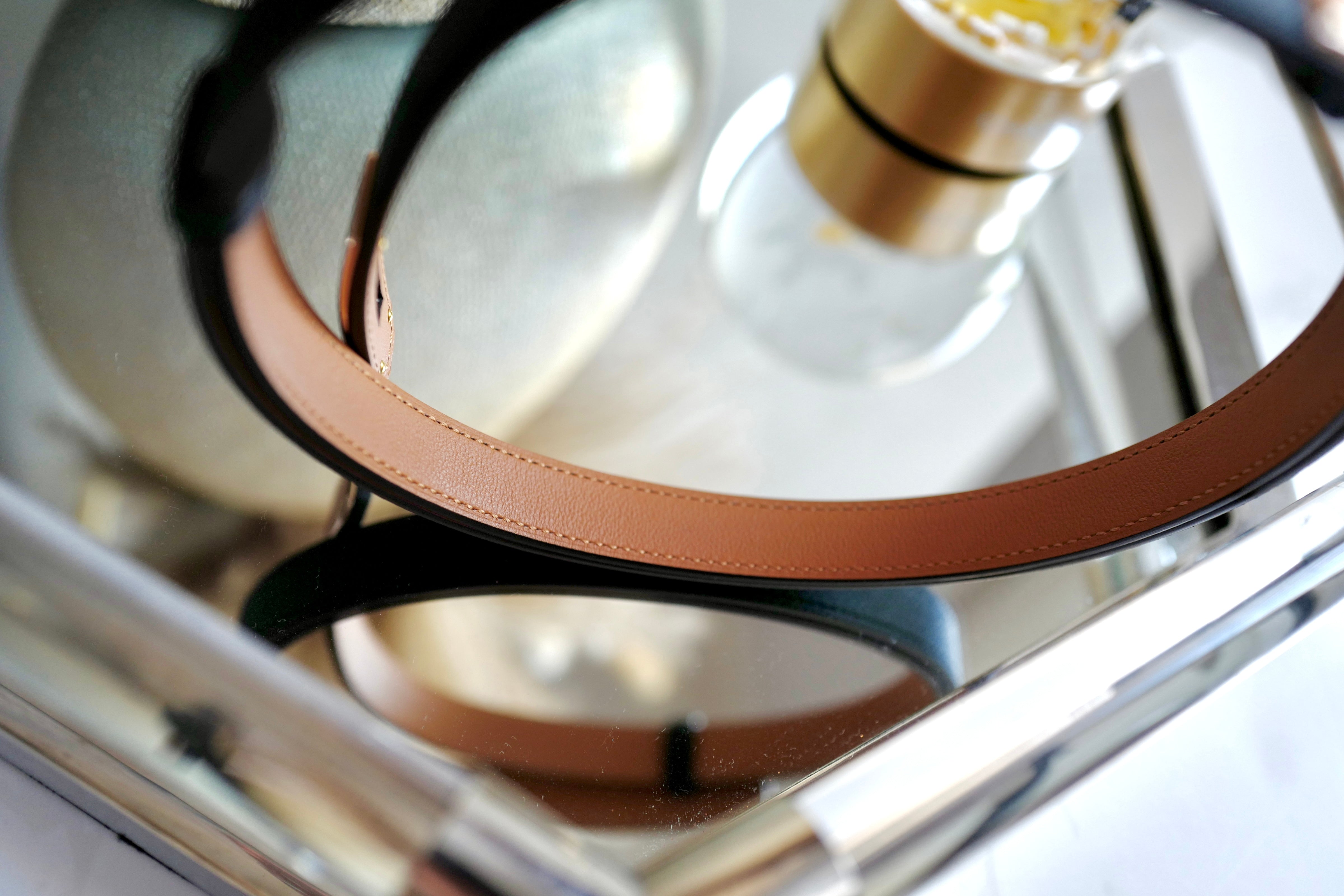 NEW Hermes Kelly Belt 18 Epsom Calfskin Black Rose Gold HW