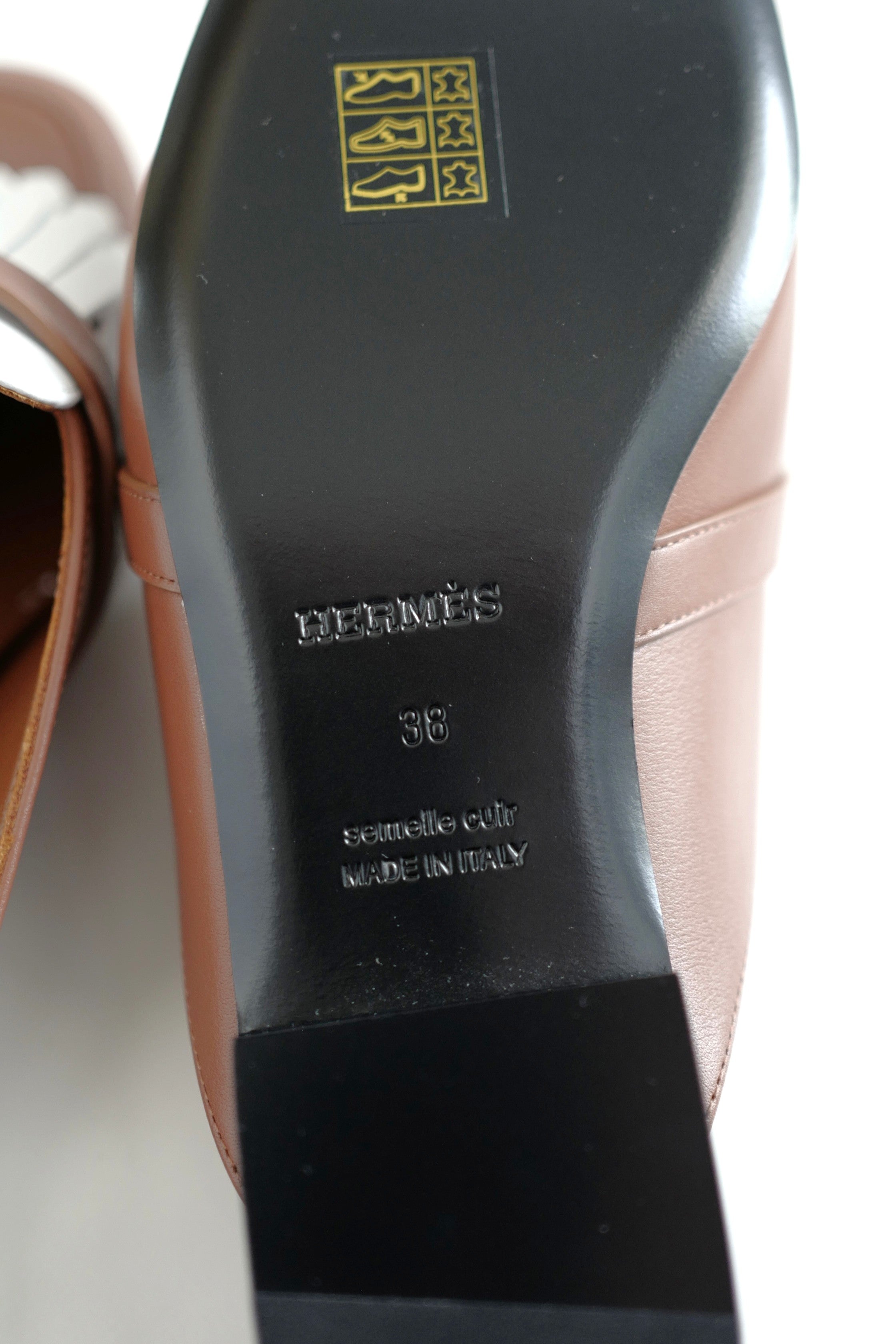BNIB Hermes Women Mules Fringed Oz Supple Calfskin w/ PHW Size 38
