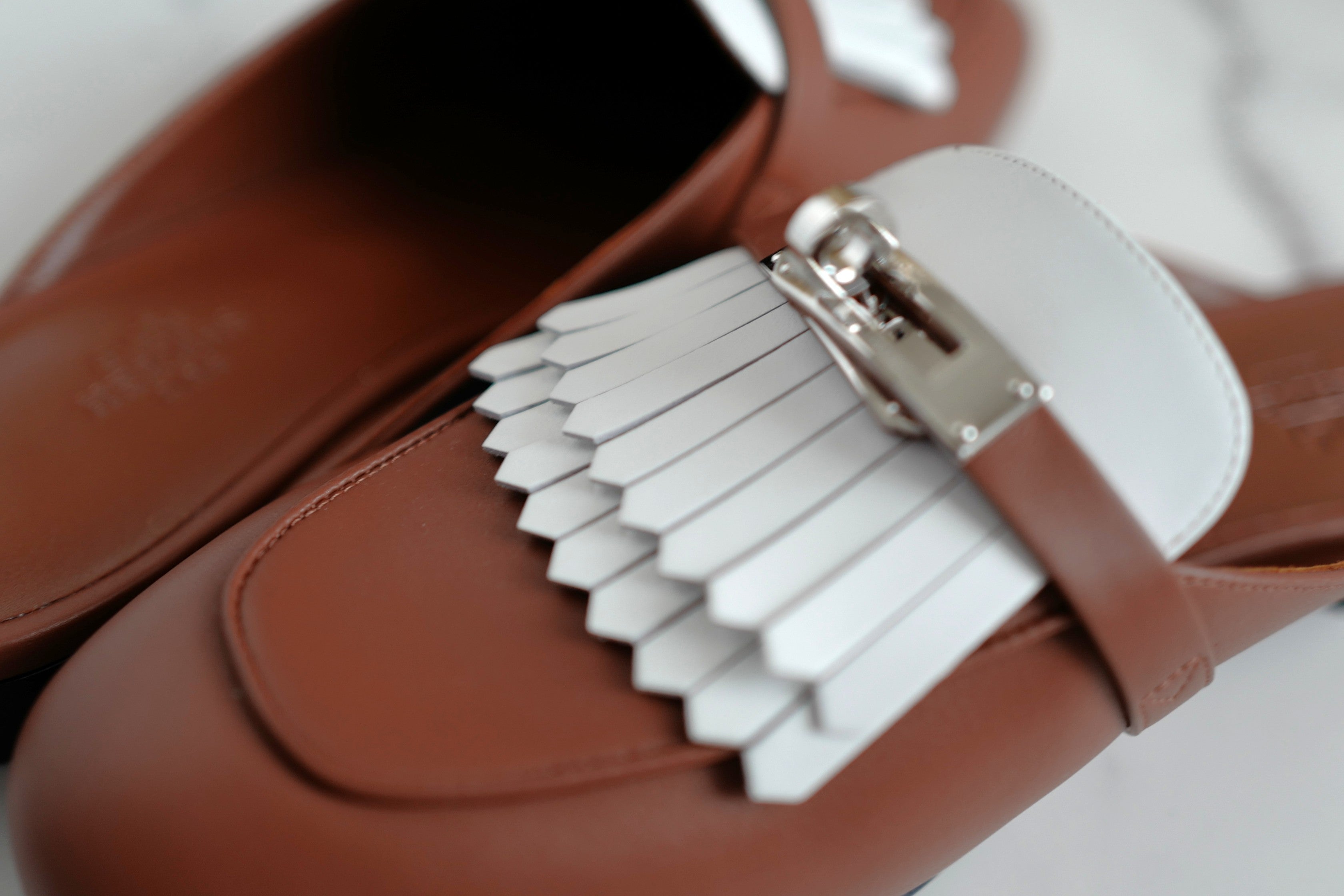 BNIB Hermes Women Mules Fringed Oz Supple Calfskin w/ PHW Size 38