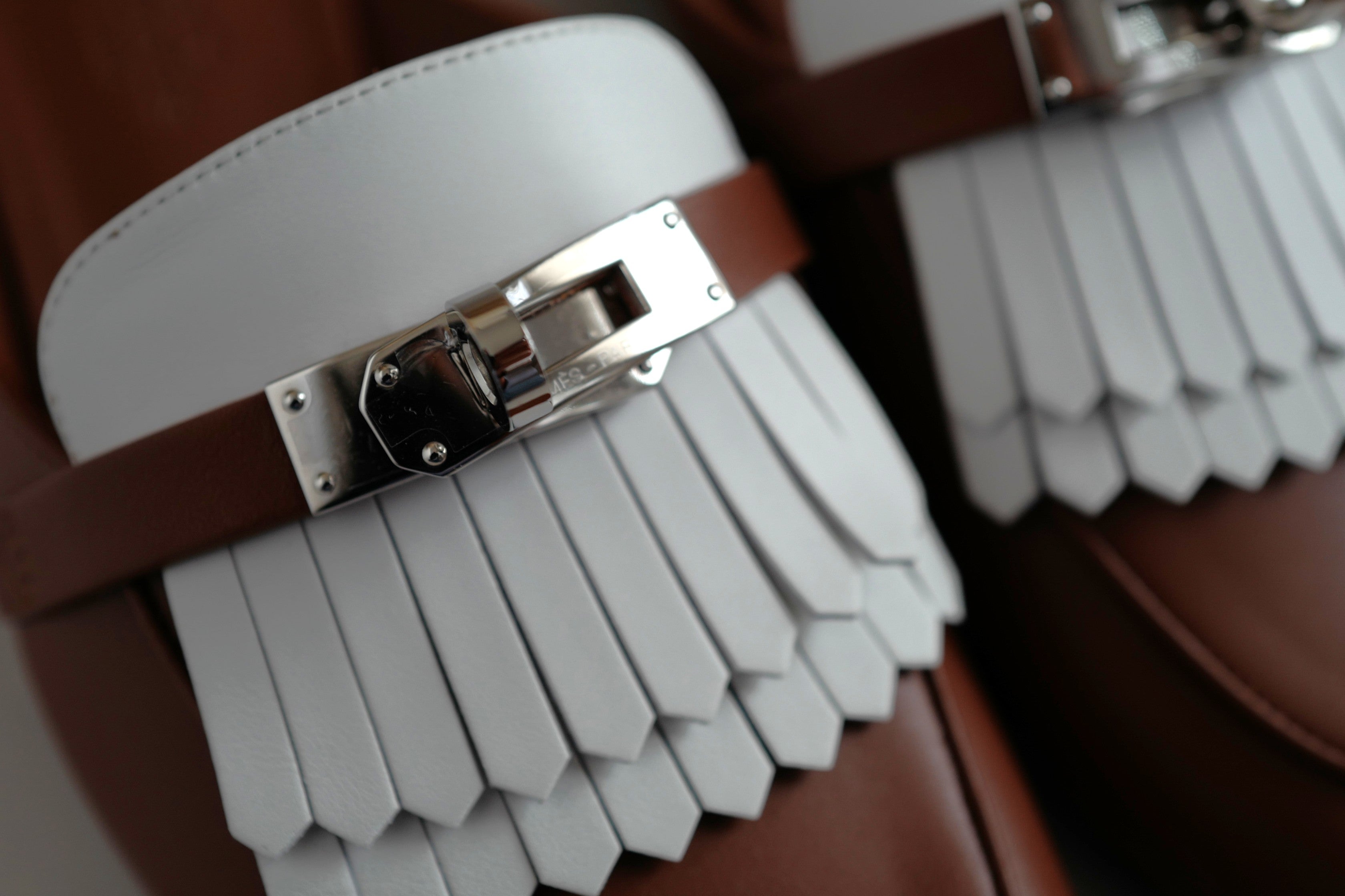 BNIB Hermes Women Mules Fringed Oz Supple Calfskin w/ PHW Size 38