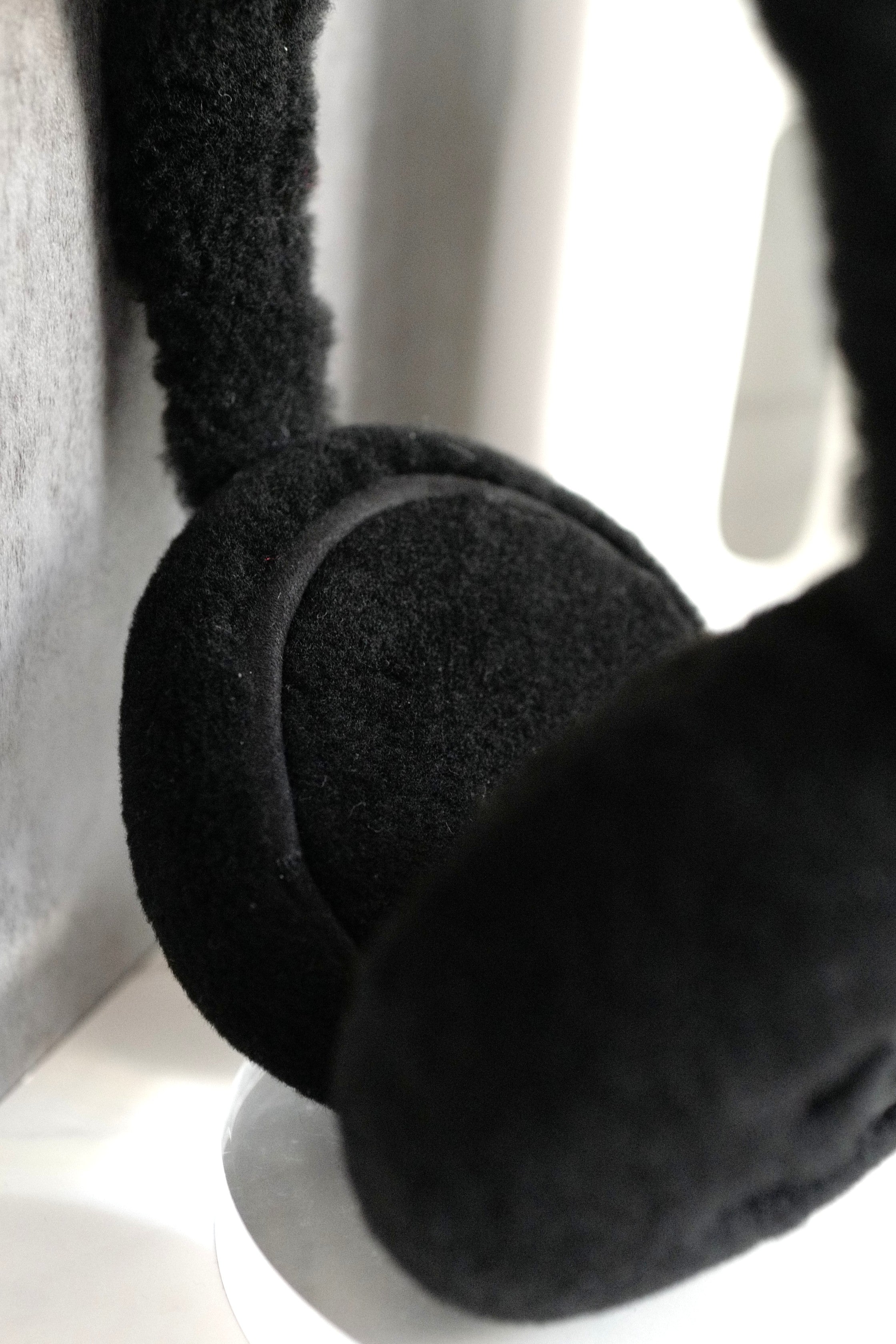 NEW Chanel Coco Neige 23N 2024/2025 Black CC Logo Shearling Lambskin Earmuffs