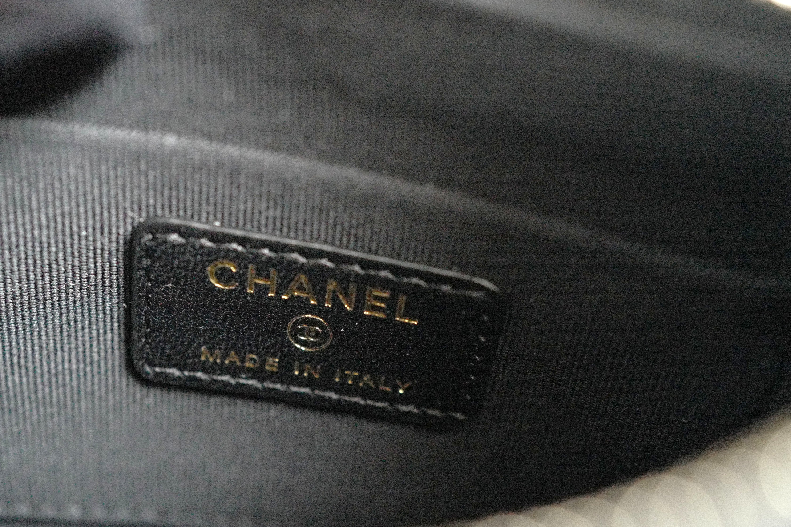BNIB Chanel Half Moon Bag in Suede/Velvet with Crystal CC Black with Chain
