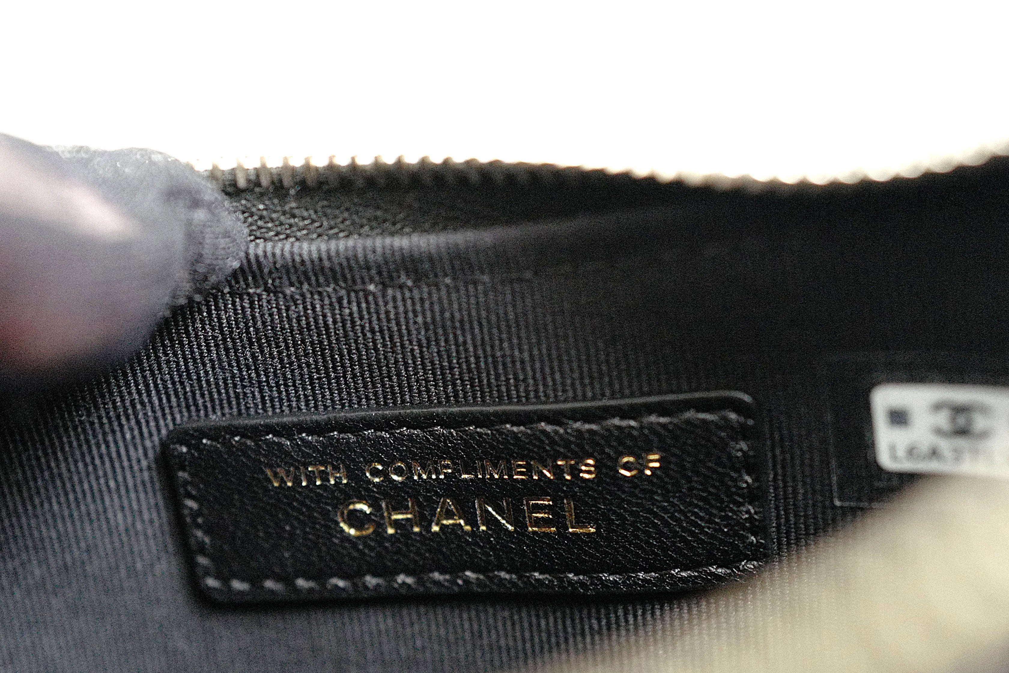 BNIB Chanel Half Moon Bag in Suede/Velvet with Crystal CC Black with Chain