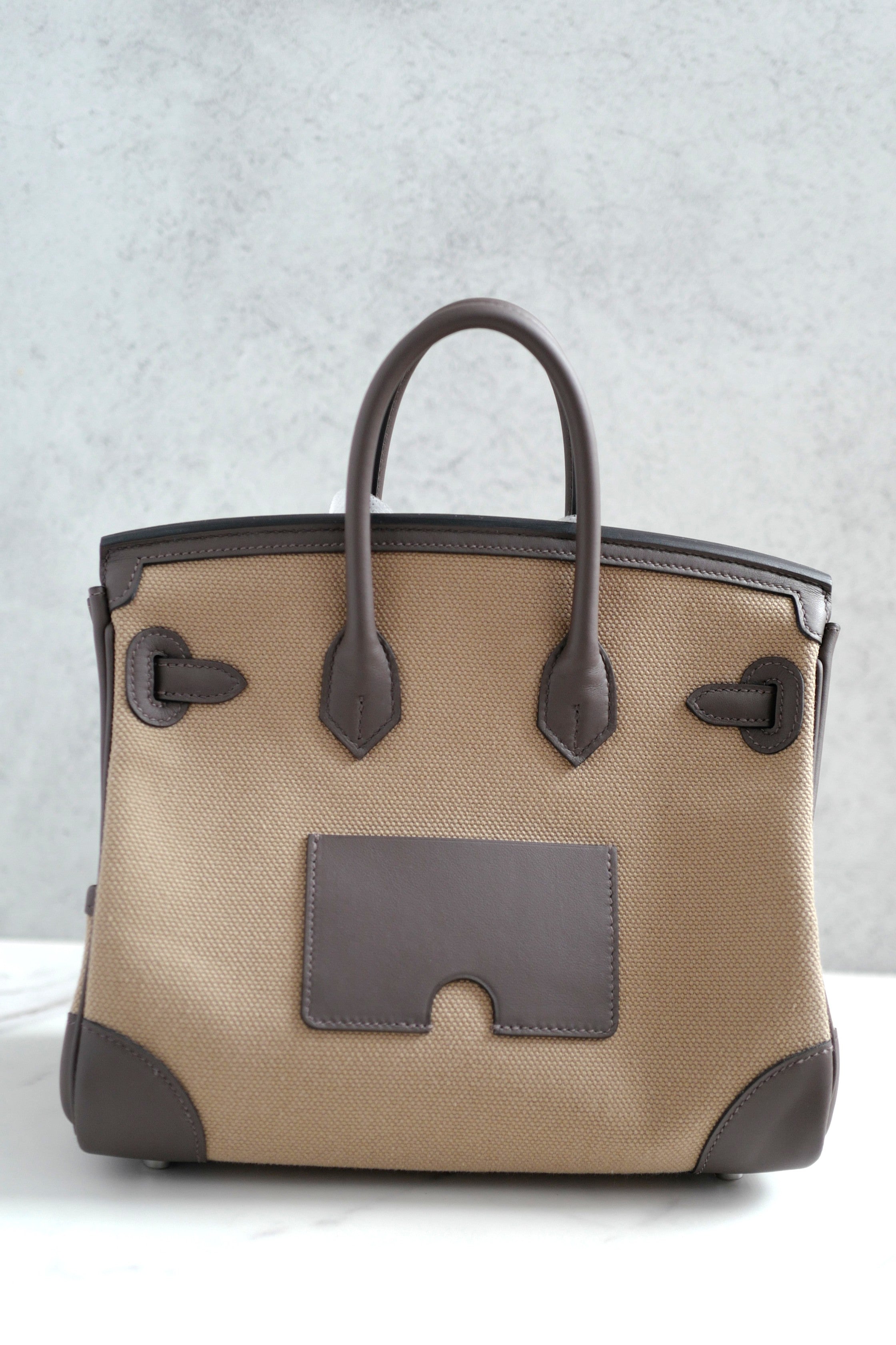 BNIB HERMÈS Birkin Cargo 25 Ecorce/Mousse Canvas with Palladium HW K Stamp 2025