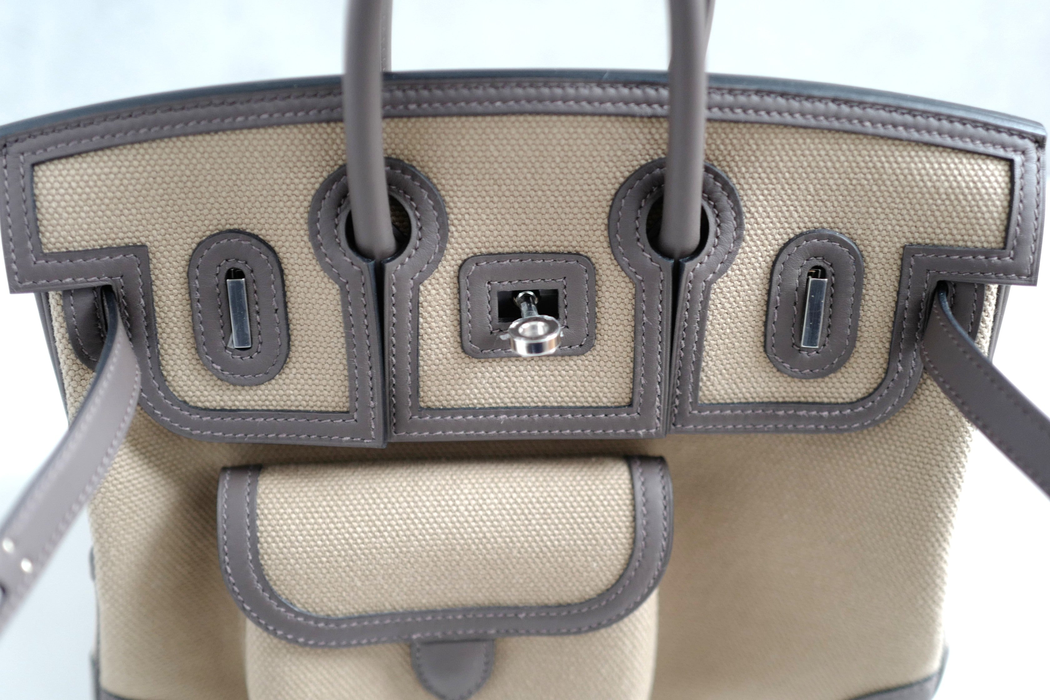 BNIB HERMÈS Birkin Cargo 25 Ecorce/Mousse Canvas with Palladium HW K Stamp 2025