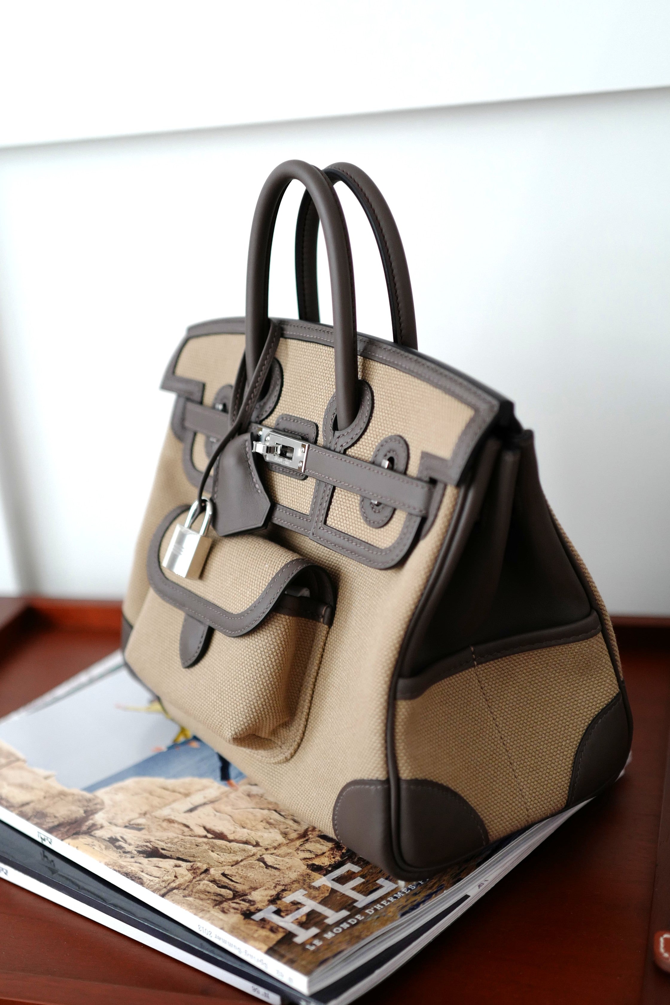 BNIB HERMÈS Birkin Cargo 25 Ecorce/Mousse Canvas with Palladium HW K Stamp 2025