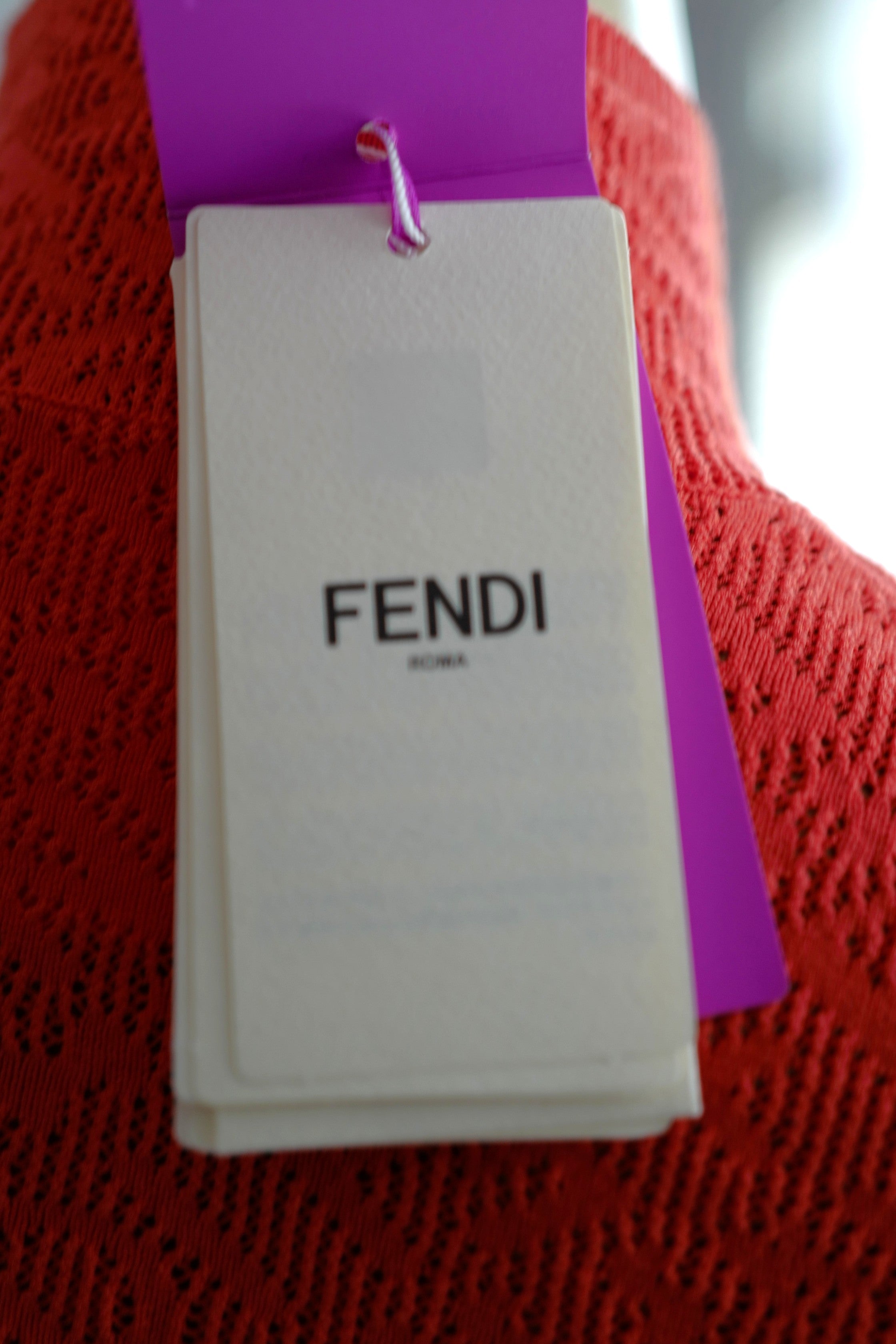 Fendi Mesh Print Logo Dress in Coral size 36 Limited Edition NEW