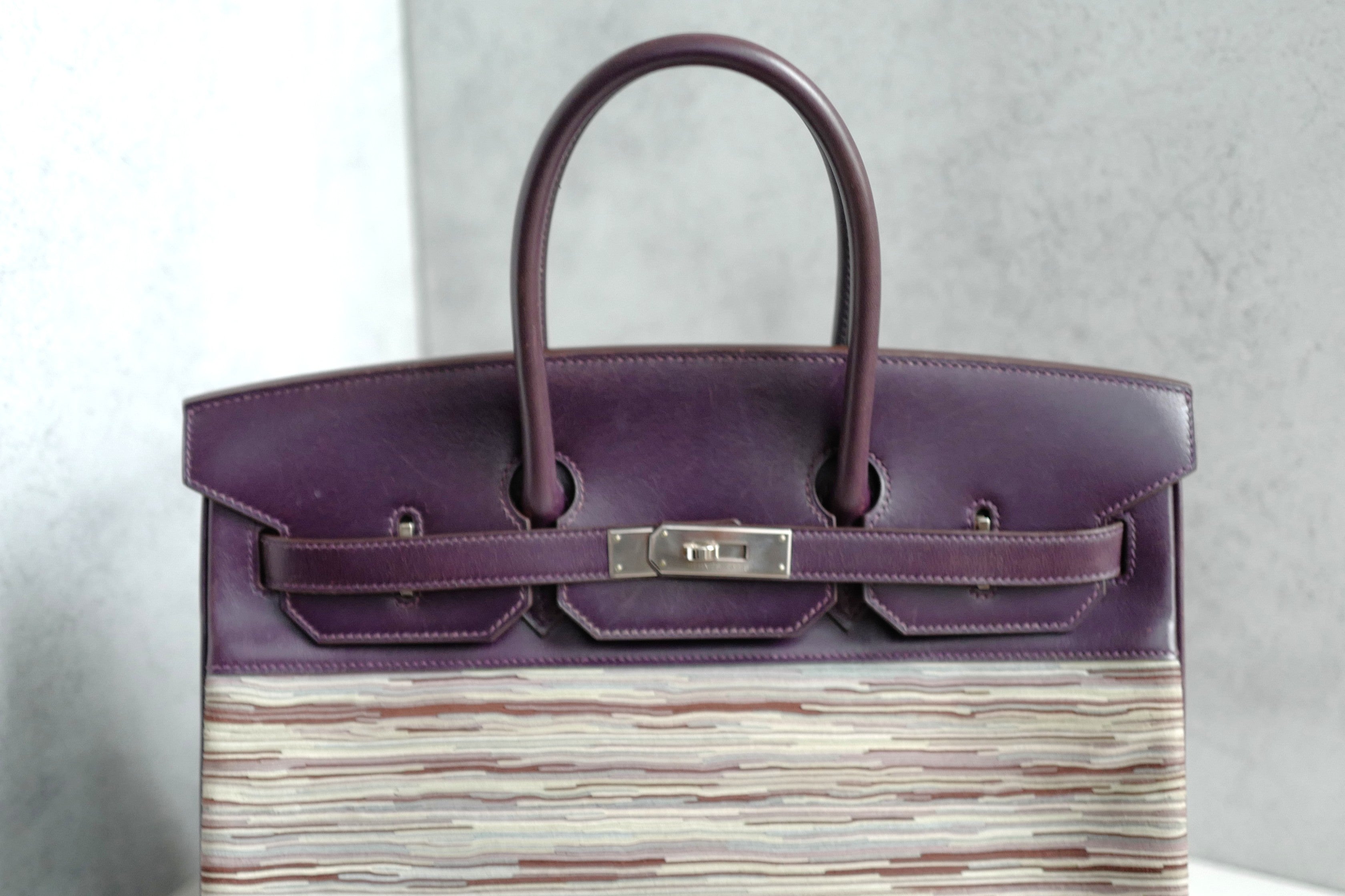 Preowned Hermes Birkin 35 Vibrato Raisin With Palladium HW Limited Edition