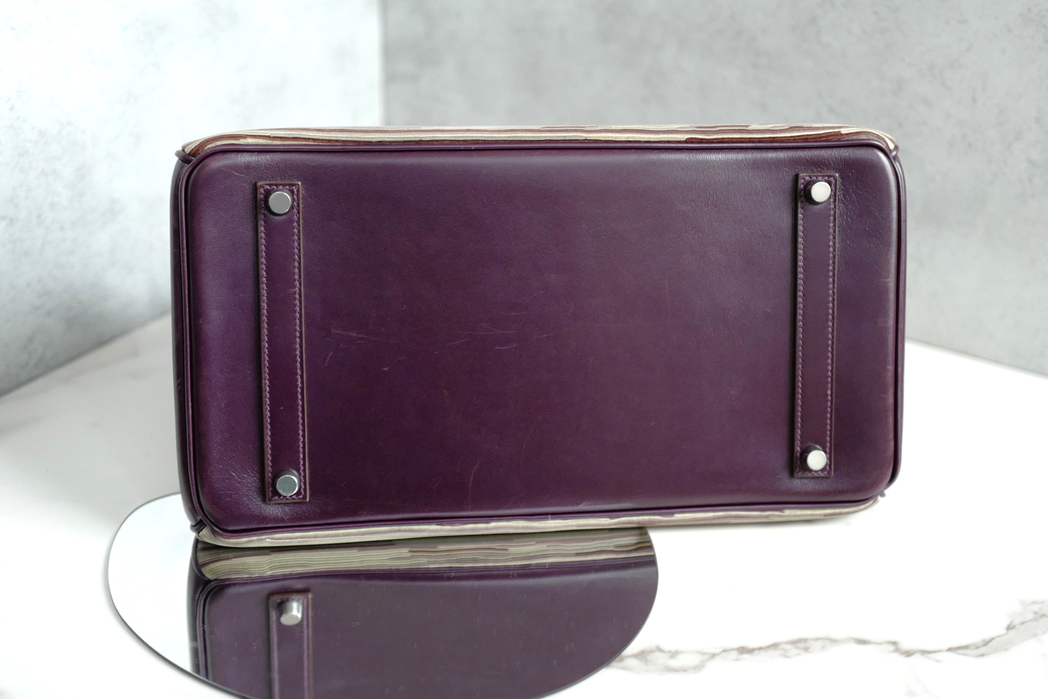 Preowned Hermes Birkin 35 Vibrato Raisin With Palladium HW Limited Edition