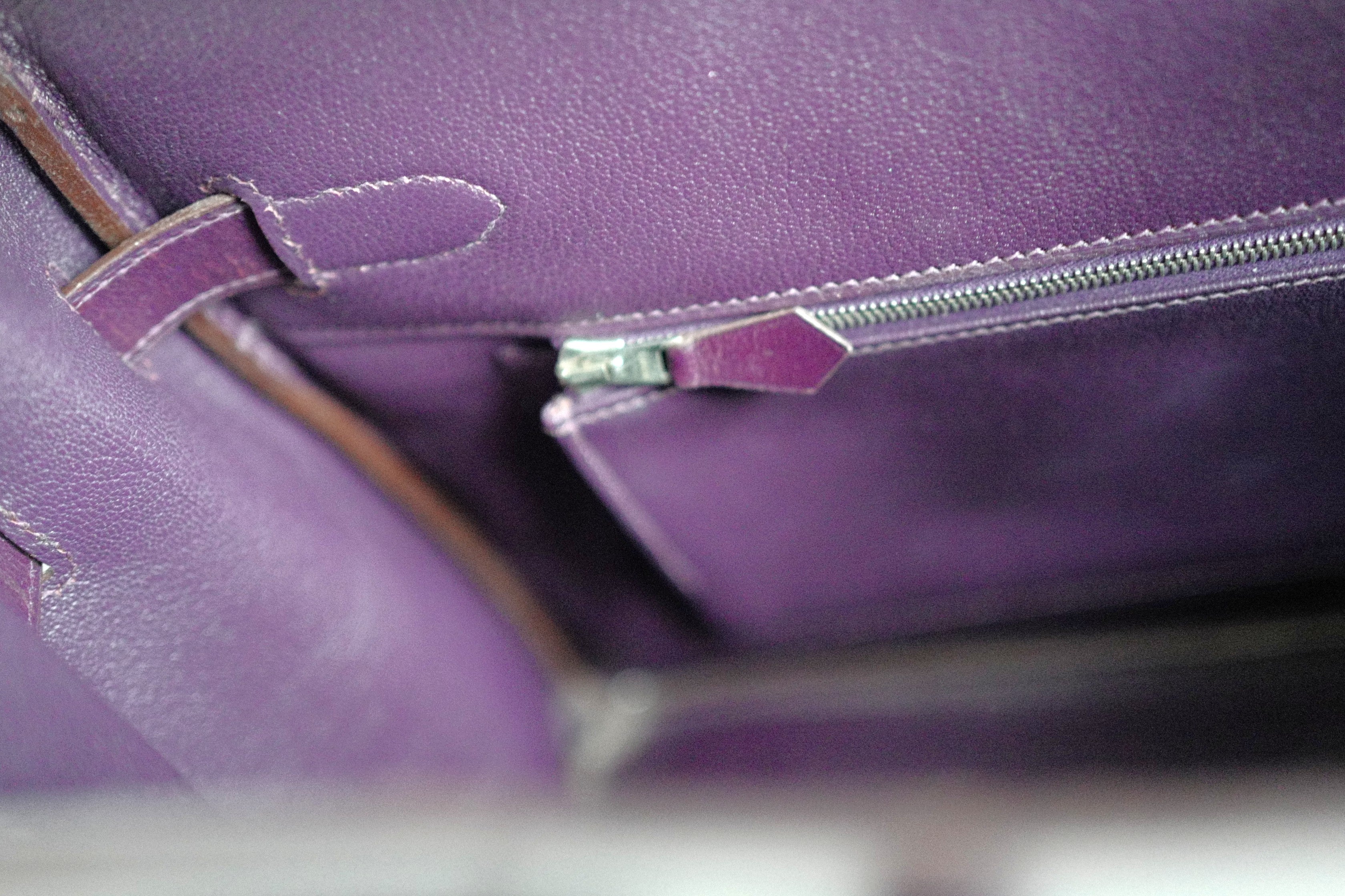 Preowned Hermes Birkin 35 Vibrato Raisin With Palladium HW Limited Edition