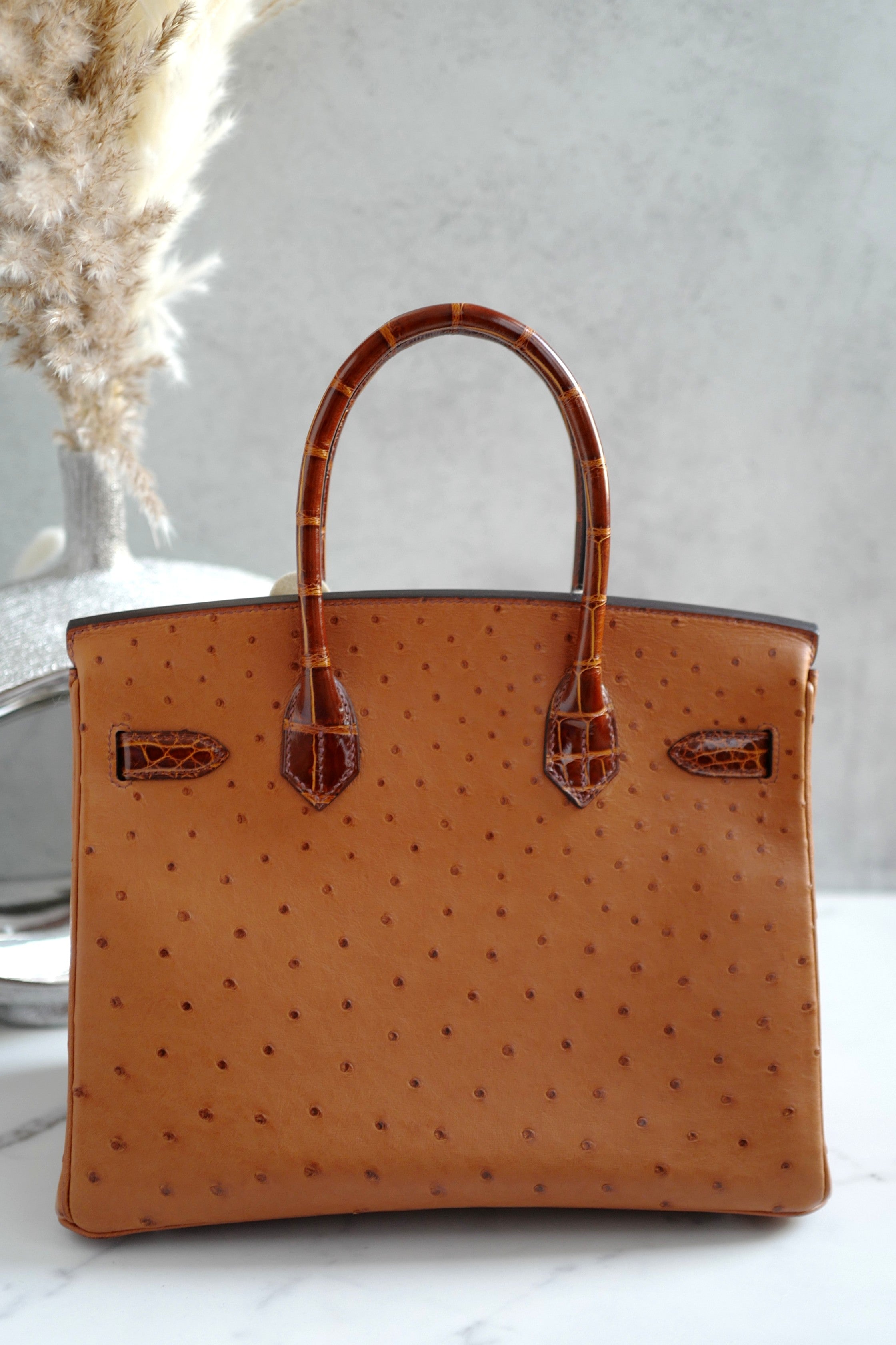 Hermes Birkin 30 Touch Cognac Miel Alligator with Palladium Hardware