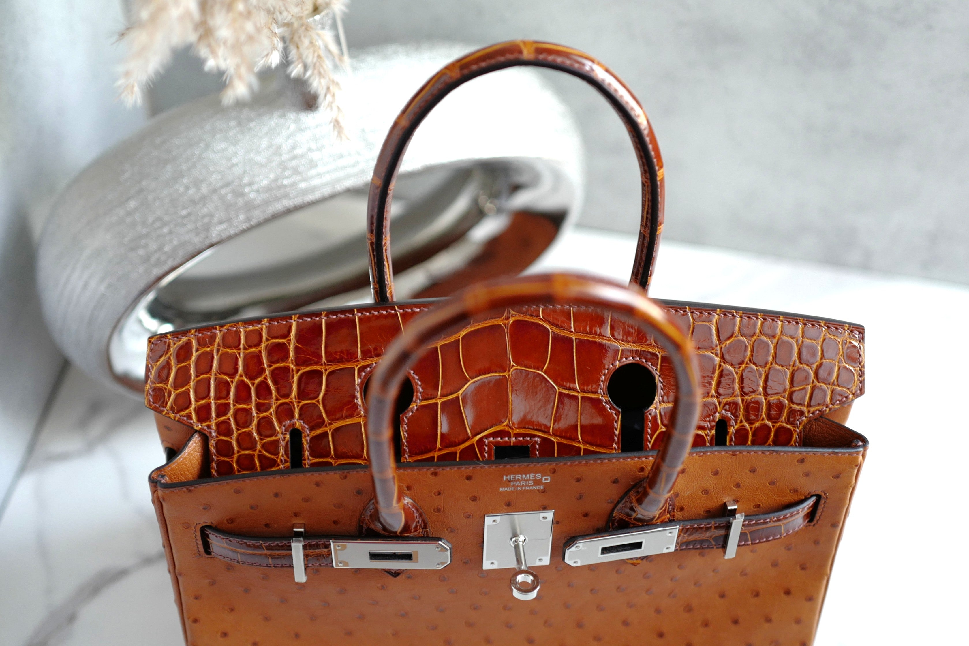 Hermes Birkin 30 Touch Cognac Miel Alligator with Palladium Hardware