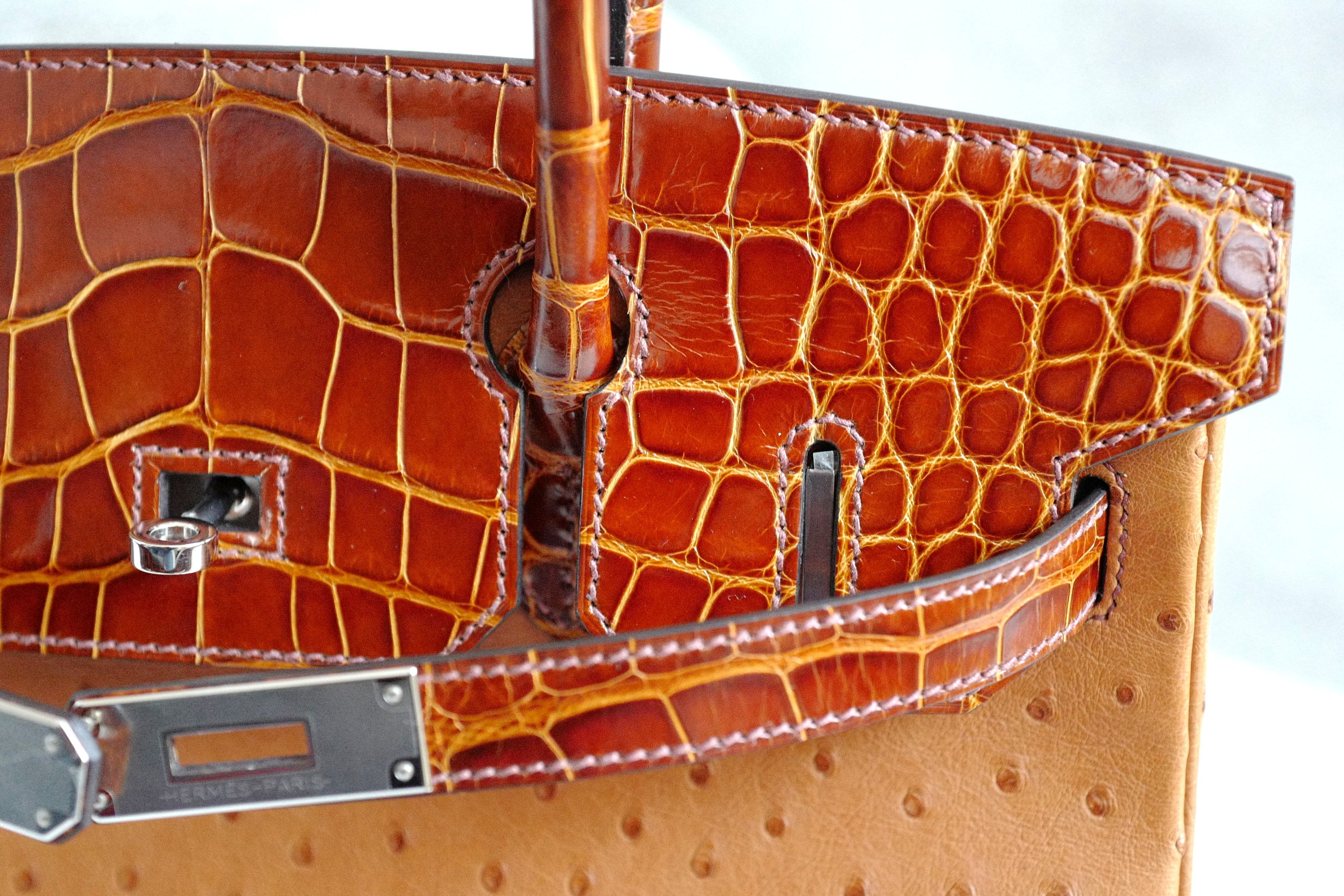 Hermes Birkin 30 Touch Cognac Miel Alligator with Palladium Hardware