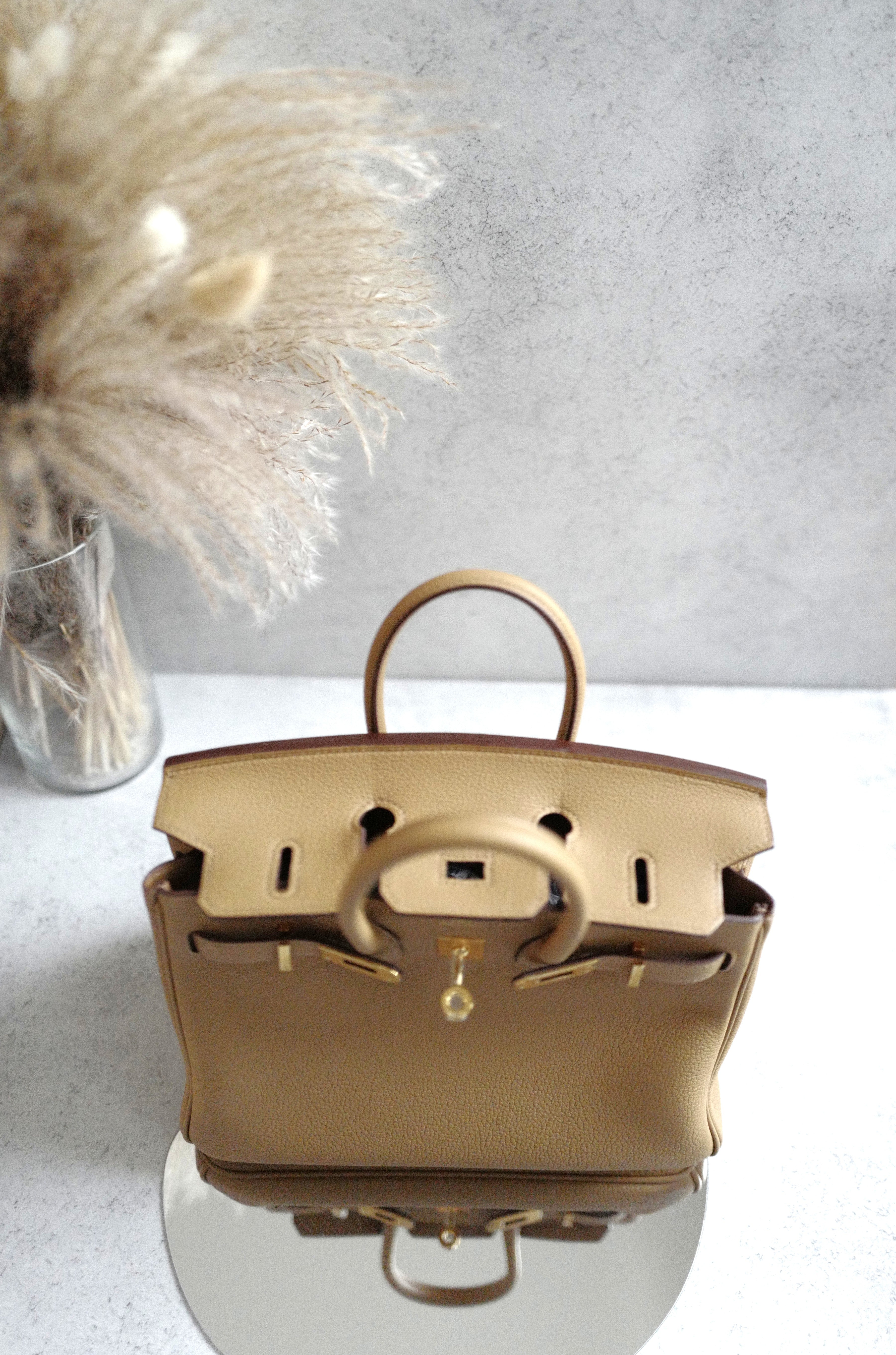 NEW Hermes Birkin 25 Togo Biscuit Gold Hardware