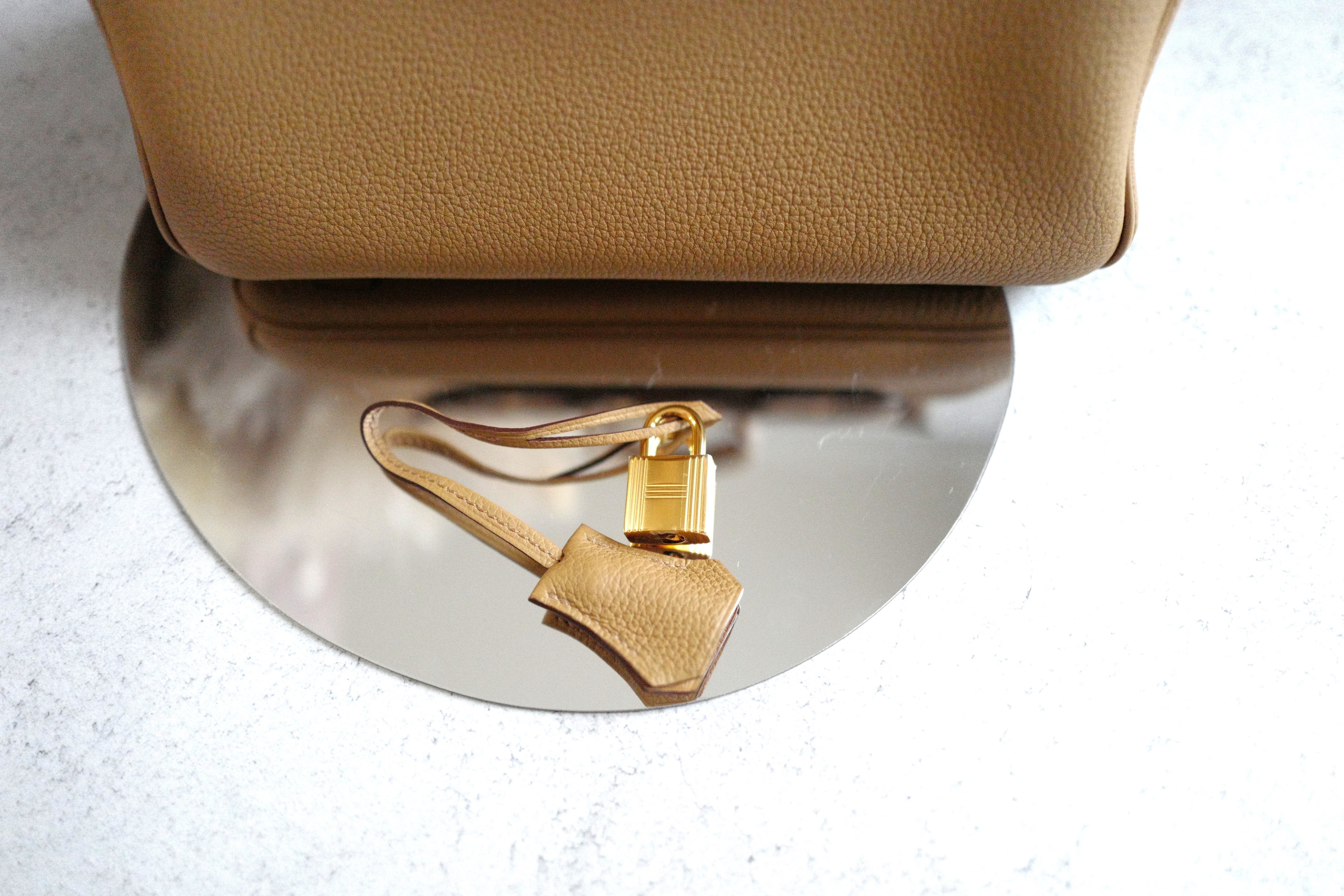 NEW Hermes Birkin 25 Togo Biscuit Gold Hardware