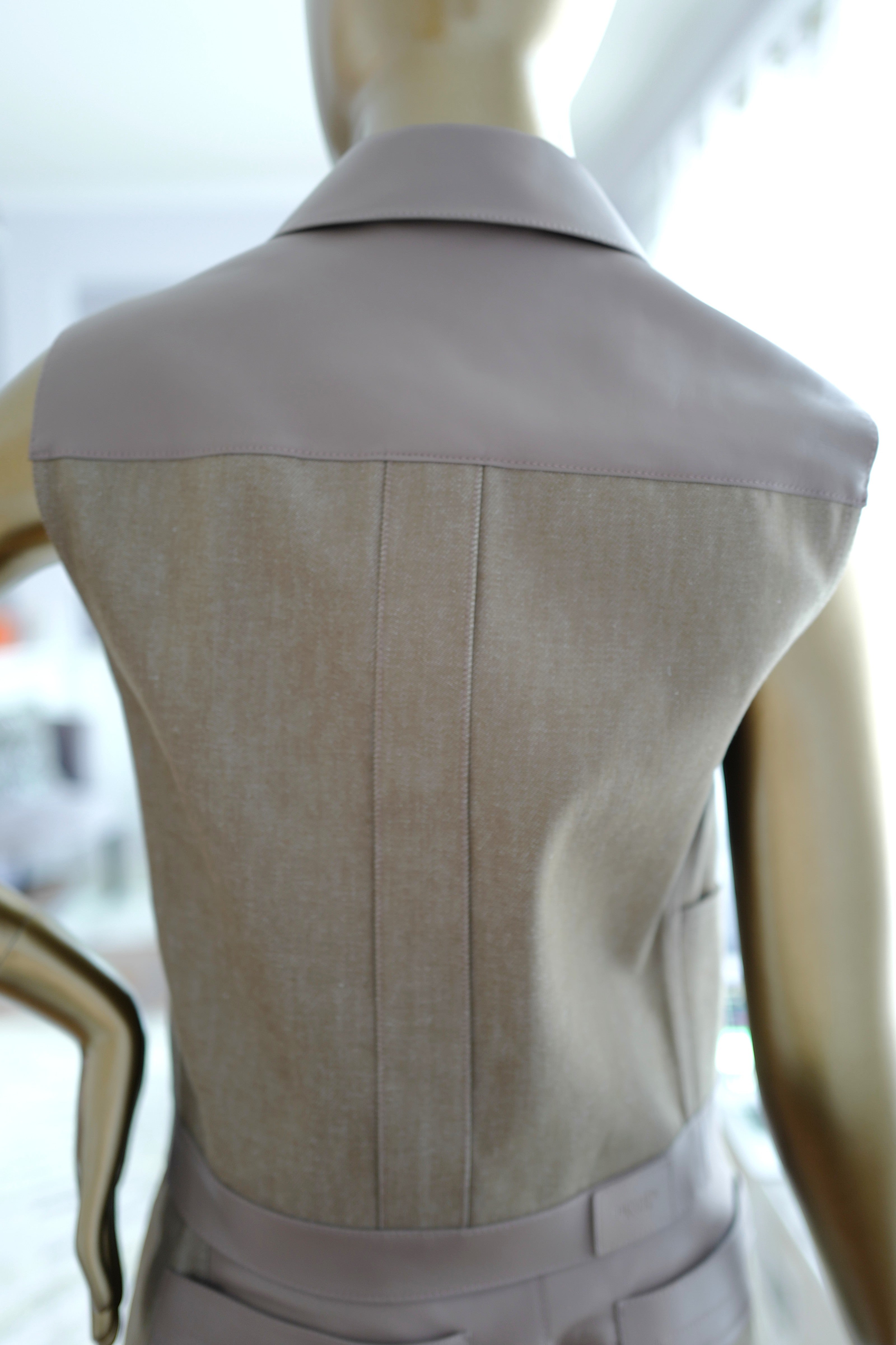 NEW Hermès SS25 Sleeveless Jacket with Leather Details - Size 38 $7K Retail