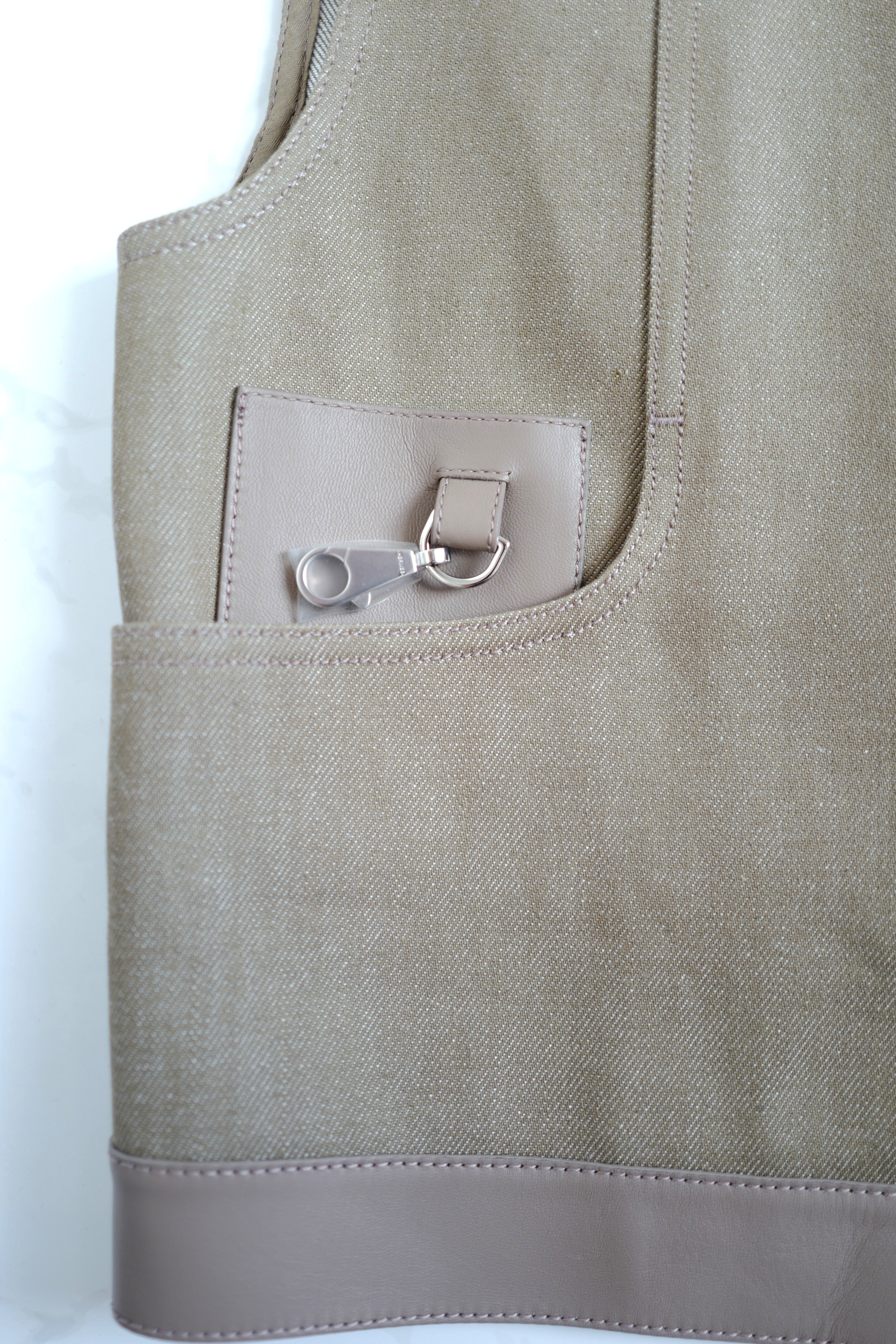 NEW Hermès SS25 Sleeveless Jacket with Leather Details - Size 38 $7K Retail