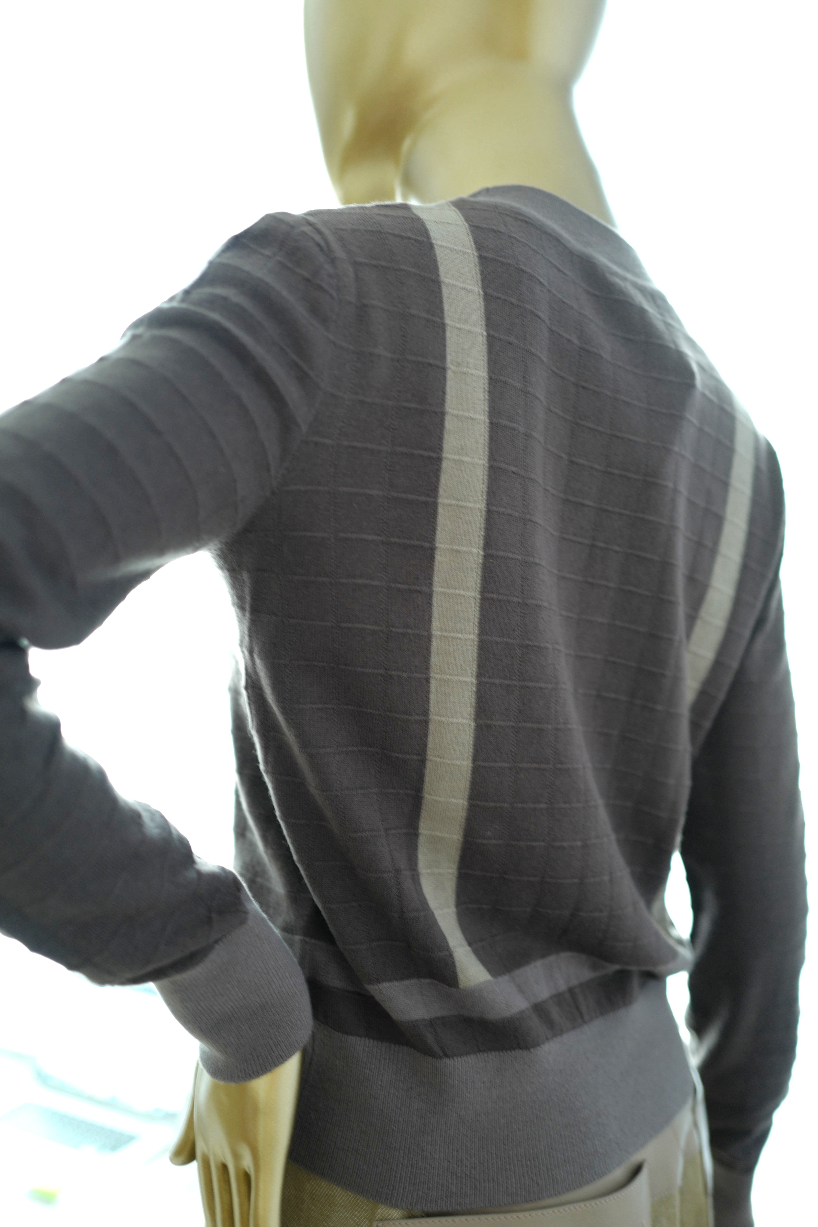 NEW Hermès SS25 Long-sleeved “Coaching” Pattern Sweater Marron Fusain - Size 36