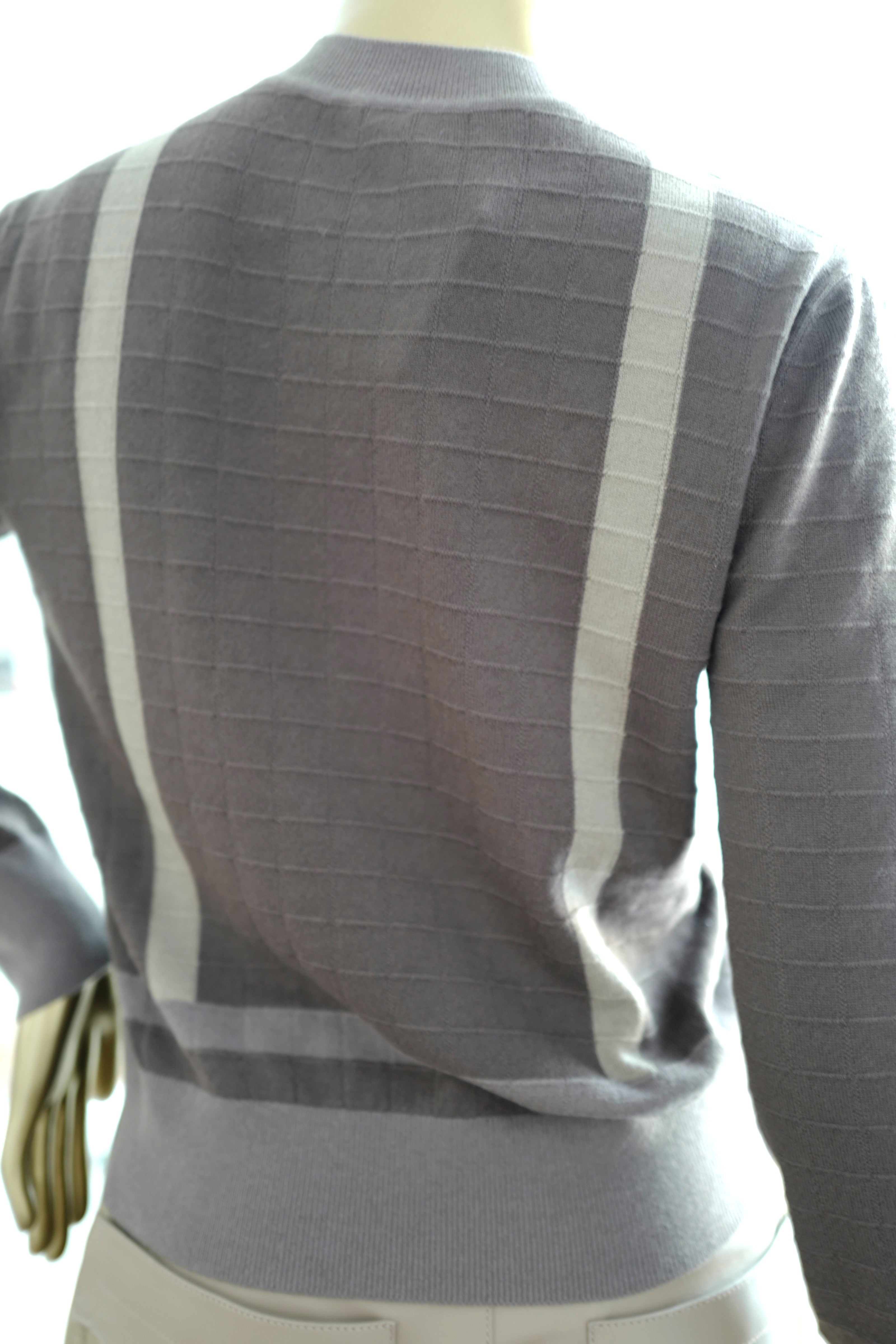 NEW Hermès SS25 Long-sleeved “Coaching” Pattern Sweater Marron Fusain - Size 36