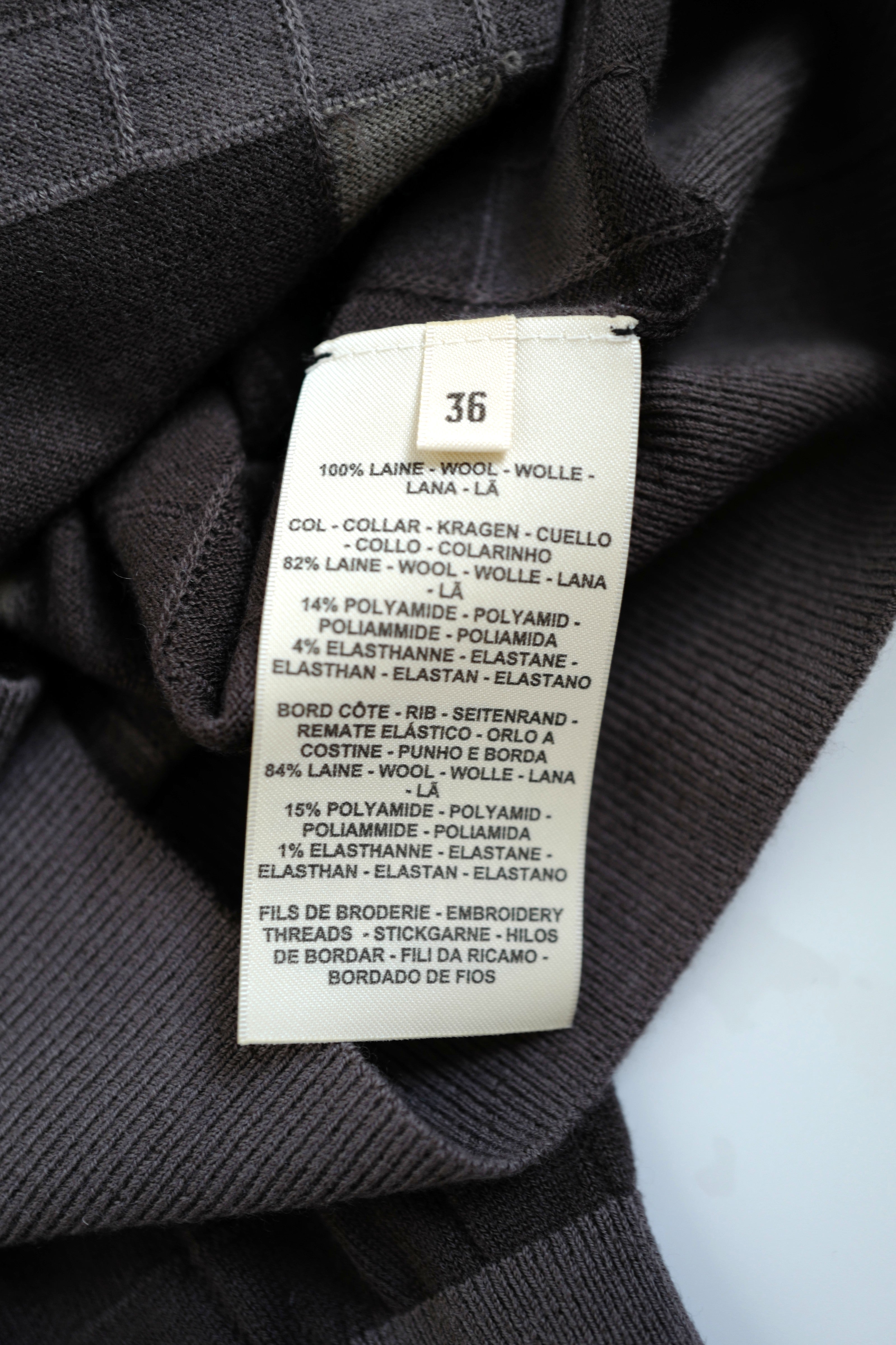 NEW Hermès SS25 Long-sleeved “Coaching” Pattern Sweater Marron Fusain - Size 36