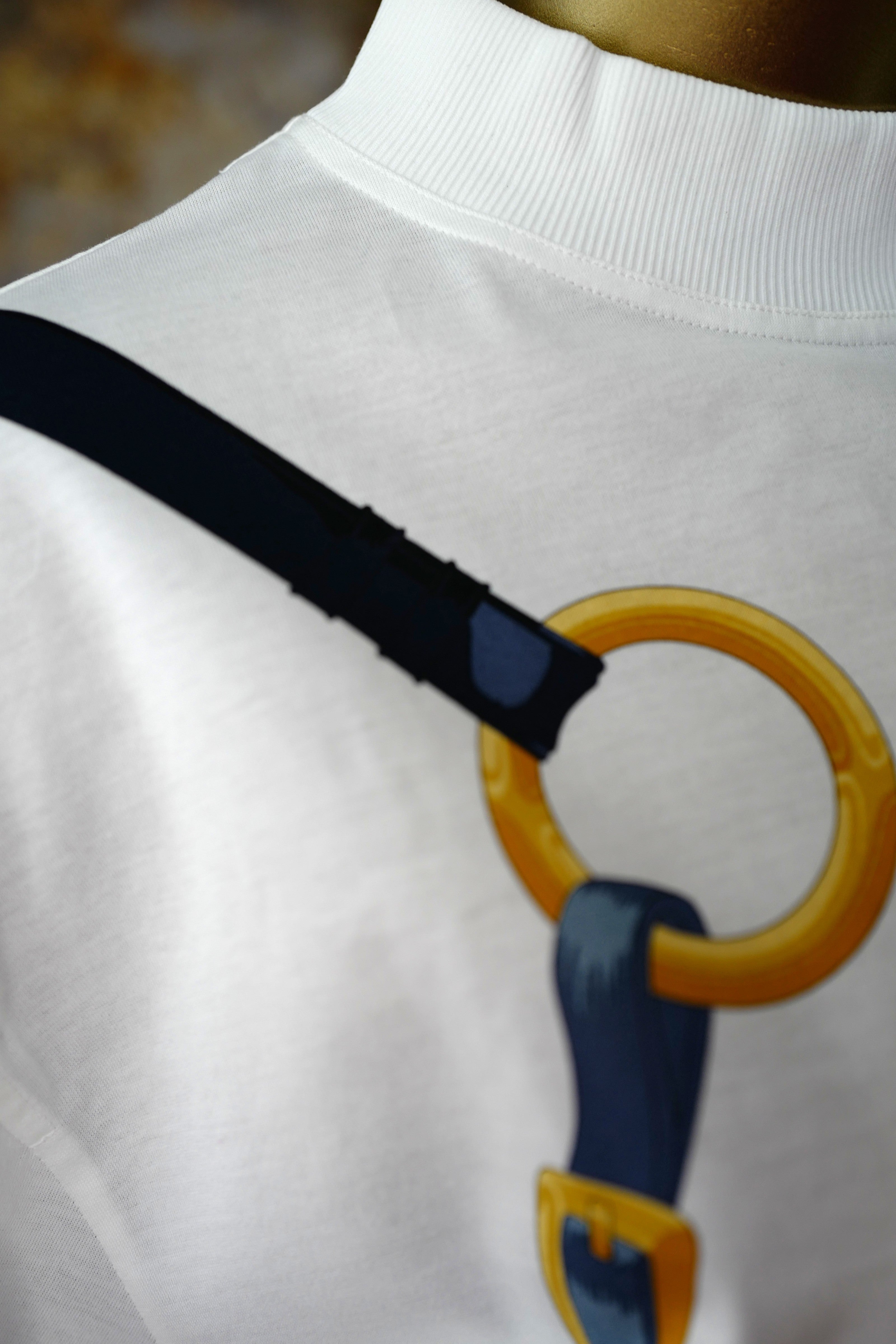NEW Hermès "Coaching Remix" Boxy-fit T-shirt Blanc/white - Size 36 Over $900