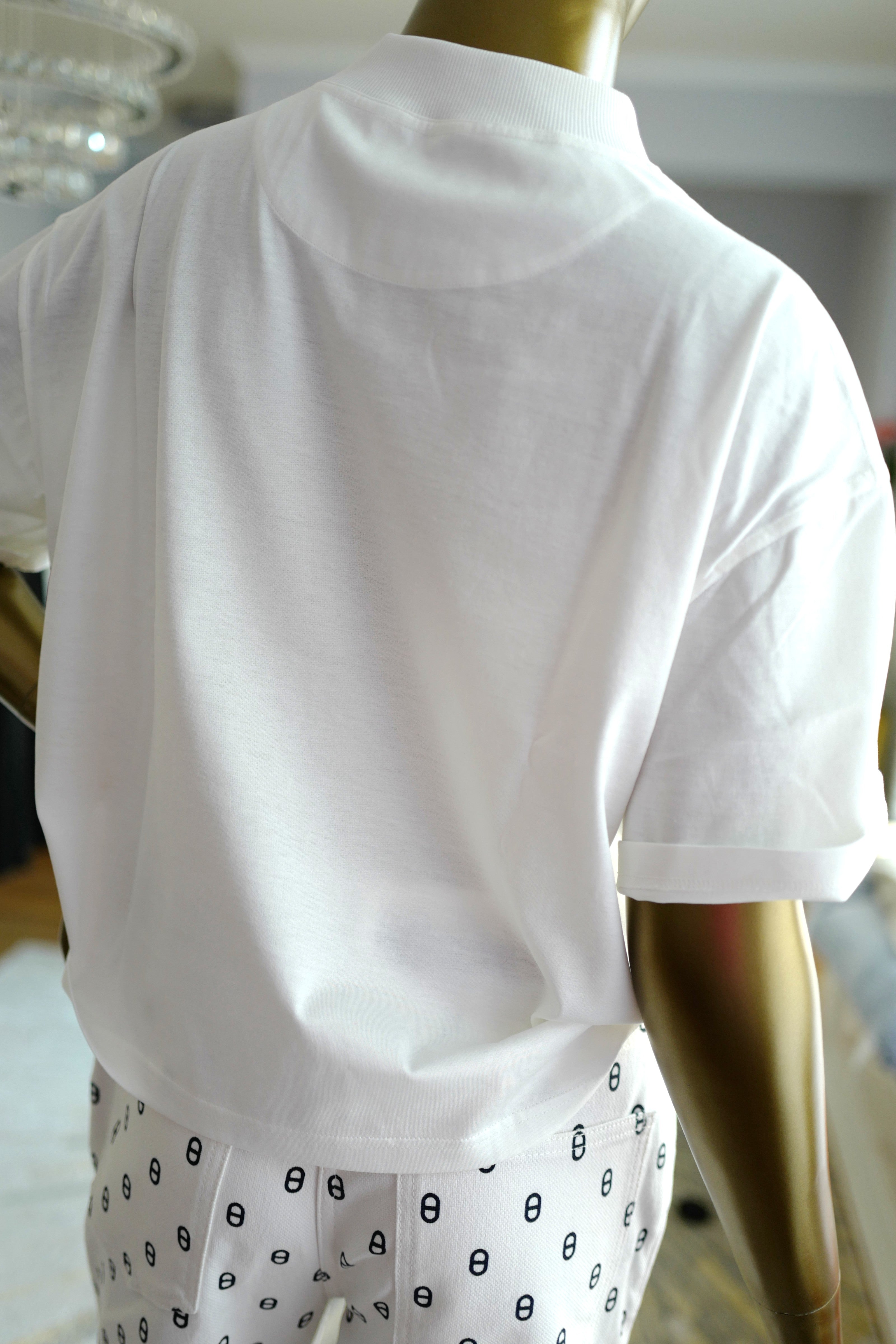 NEW Hermès "Coaching Remix" Boxy-fit T-shirt Blanc/white - Size 36 Over $900