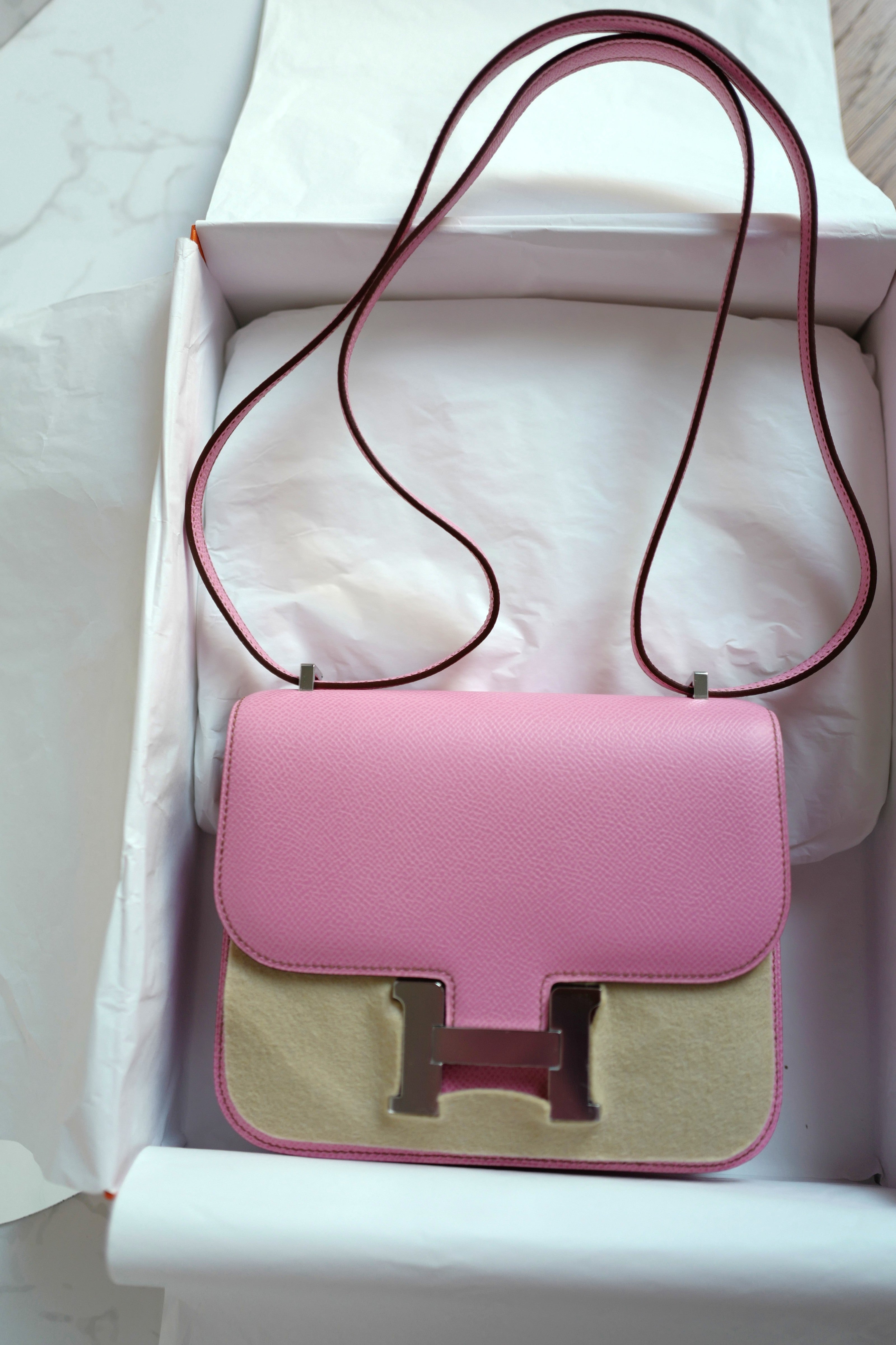NEW Hermès Mini Constance 18 in 5P Bubblegum Pink Epsom with Palladium HW 2022