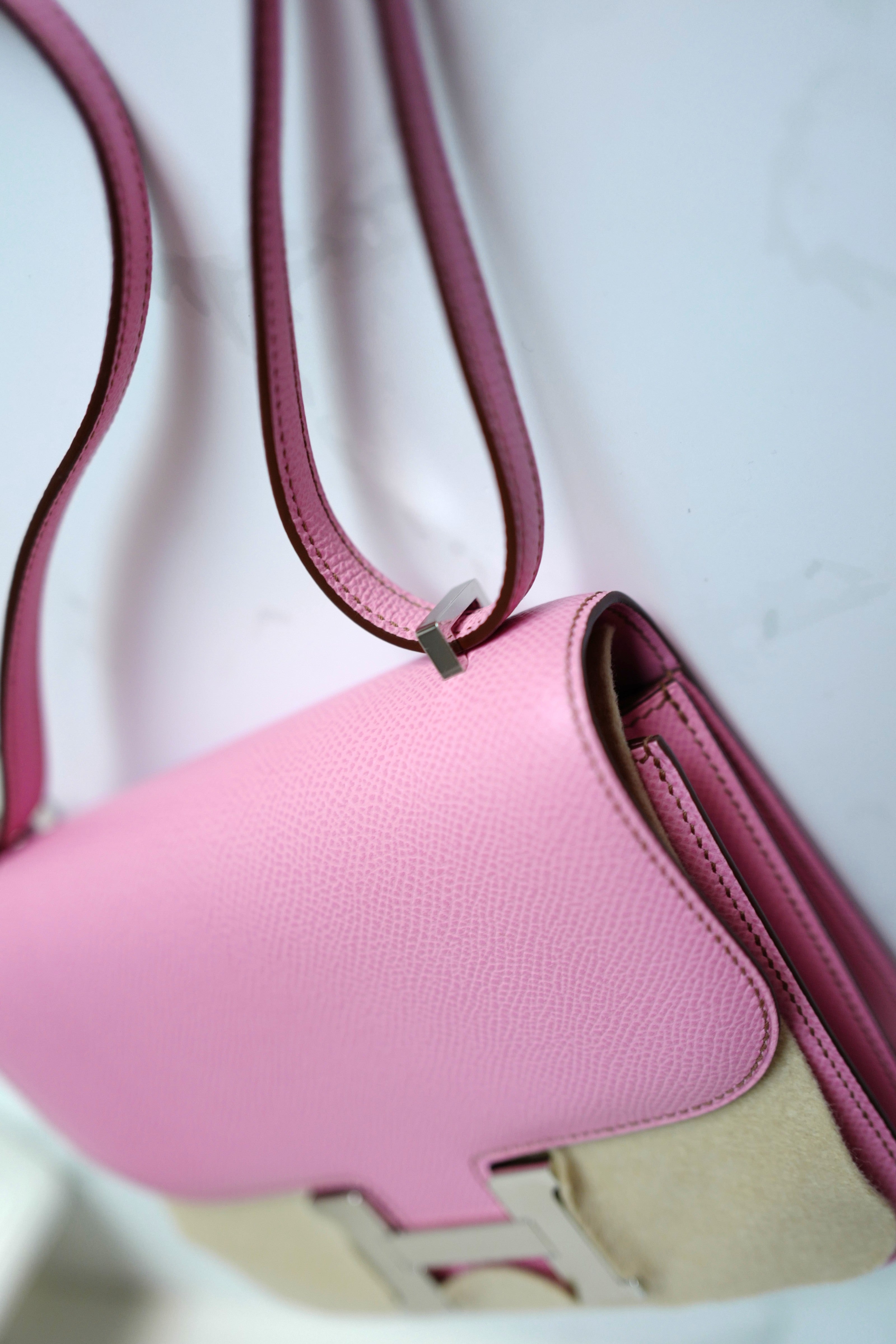 NEW Hermès Mini Constance 18 in 5P Bubblegum Pink Epsom with Palladium HW 2022