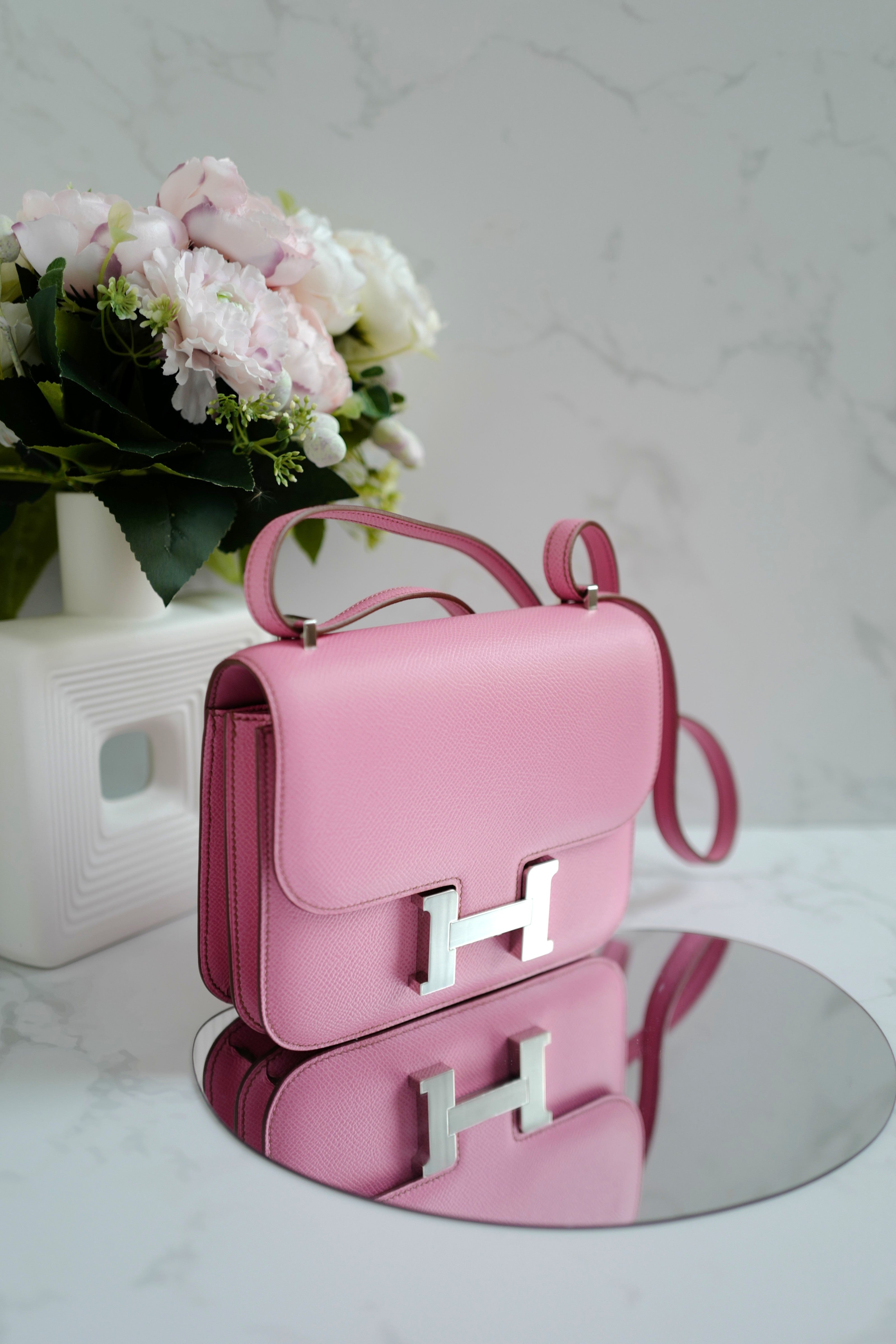 NEW Hermès Mini Constance 18 in 5P Bubblegum Pink Epsom with Palladium HW 2022