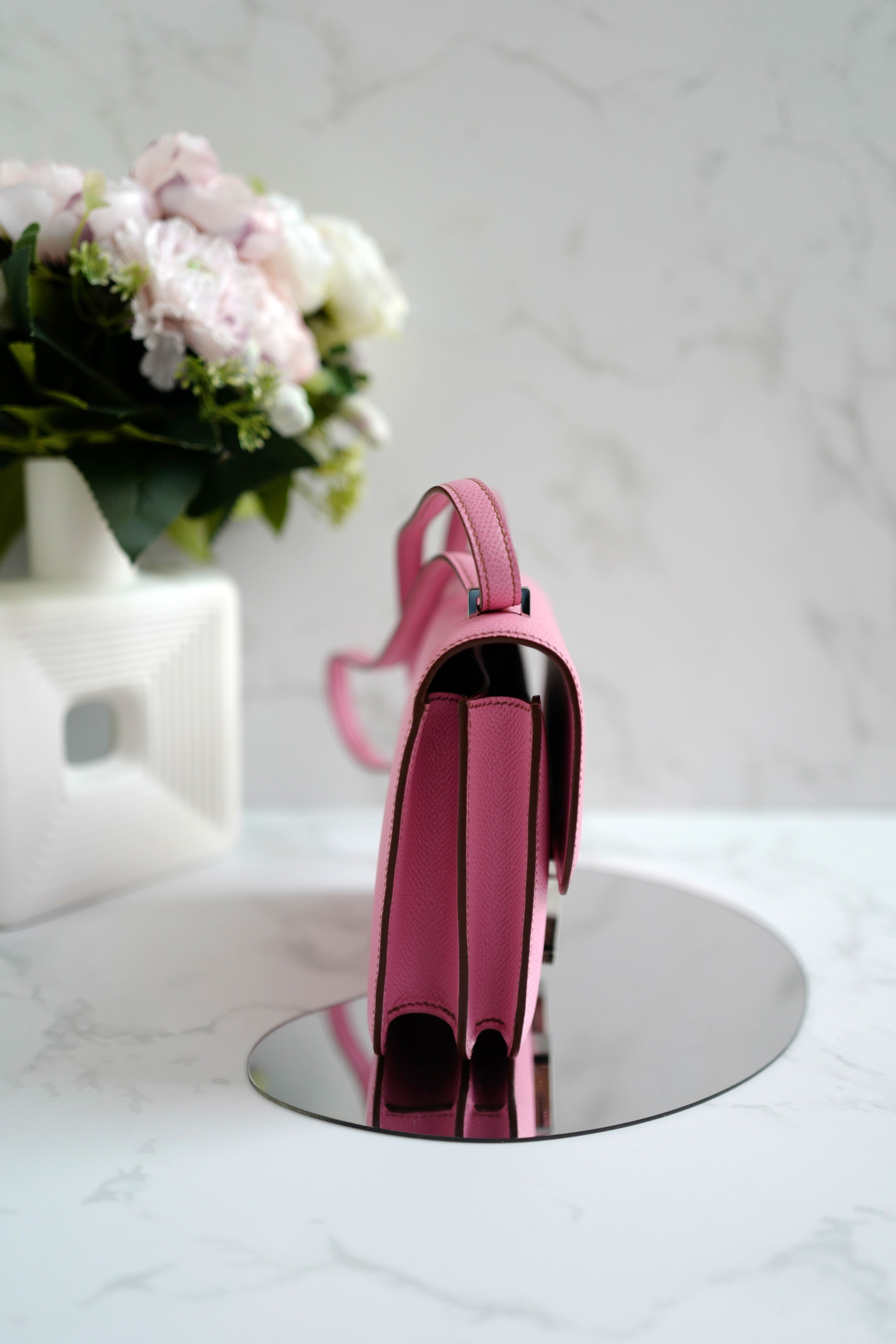 NEW Hermès Mini Constance 18 in 5P Bubblegum Pink Epsom with Palladium HW 2022