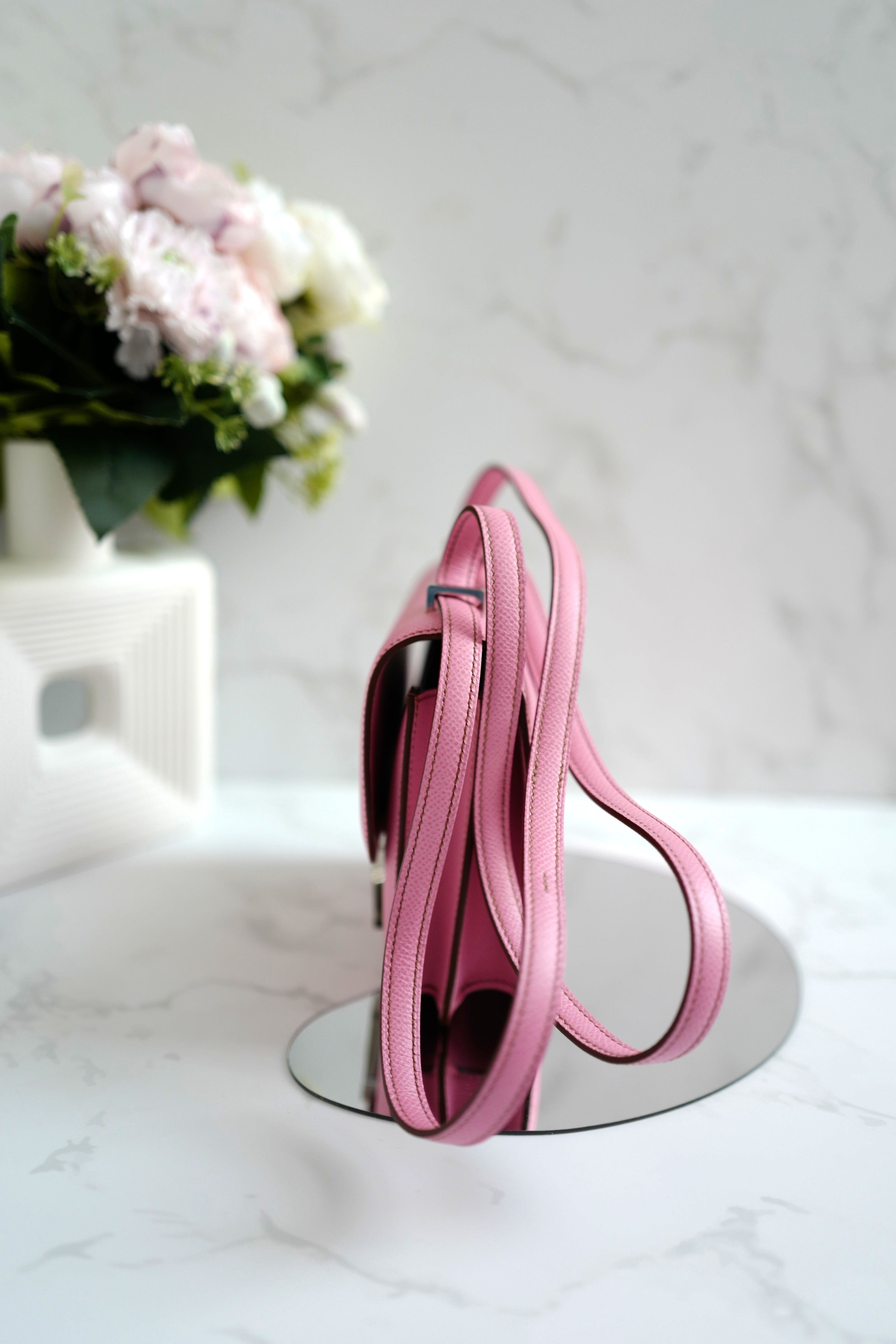 NEW Hermès Mini Constance 18 in 5P Bubblegum Pink Epsom with Palladium HW 2022