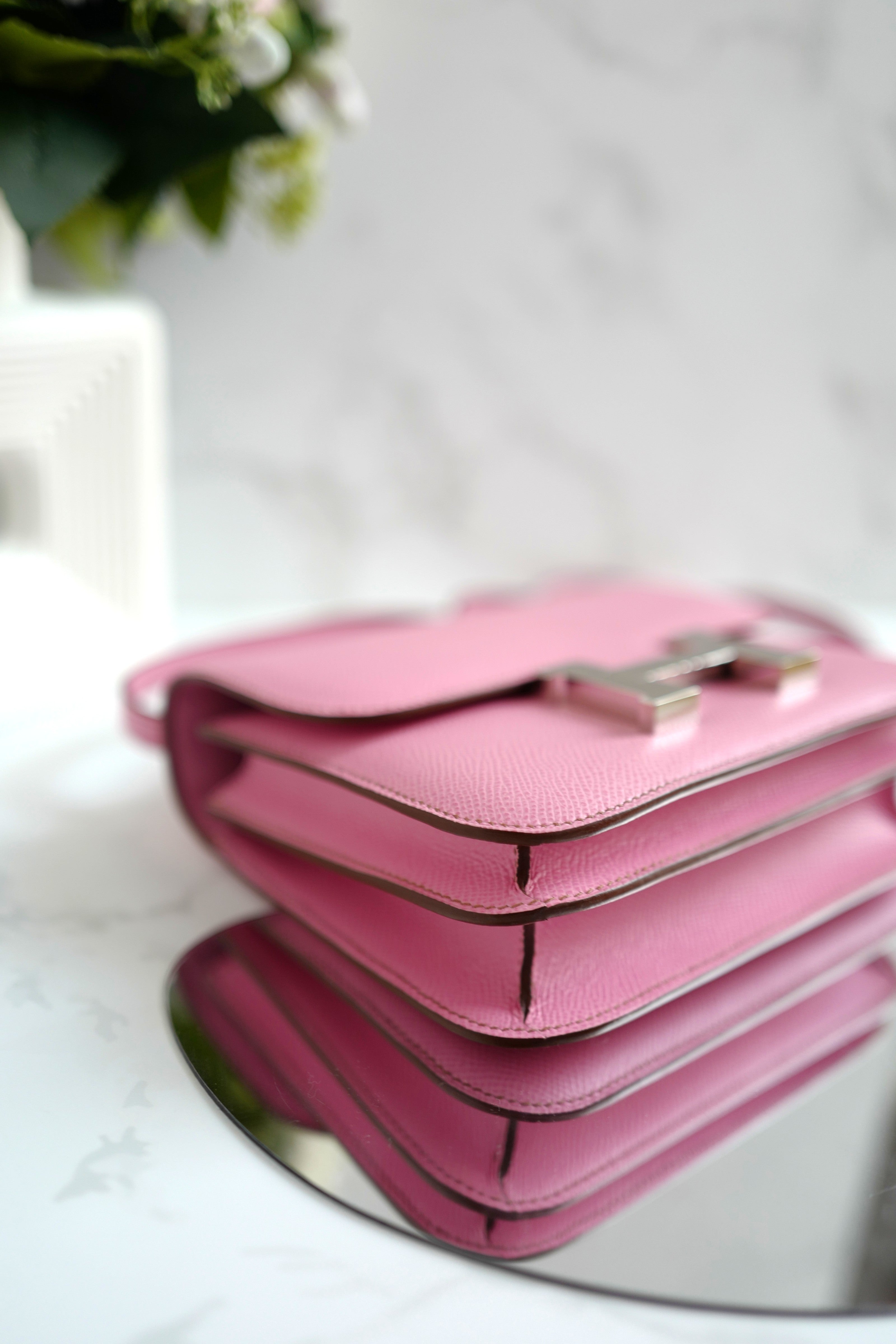 NEW Hermès Mini Constance 18 in 5P Bubblegum Pink Epsom with Palladium HW 2022