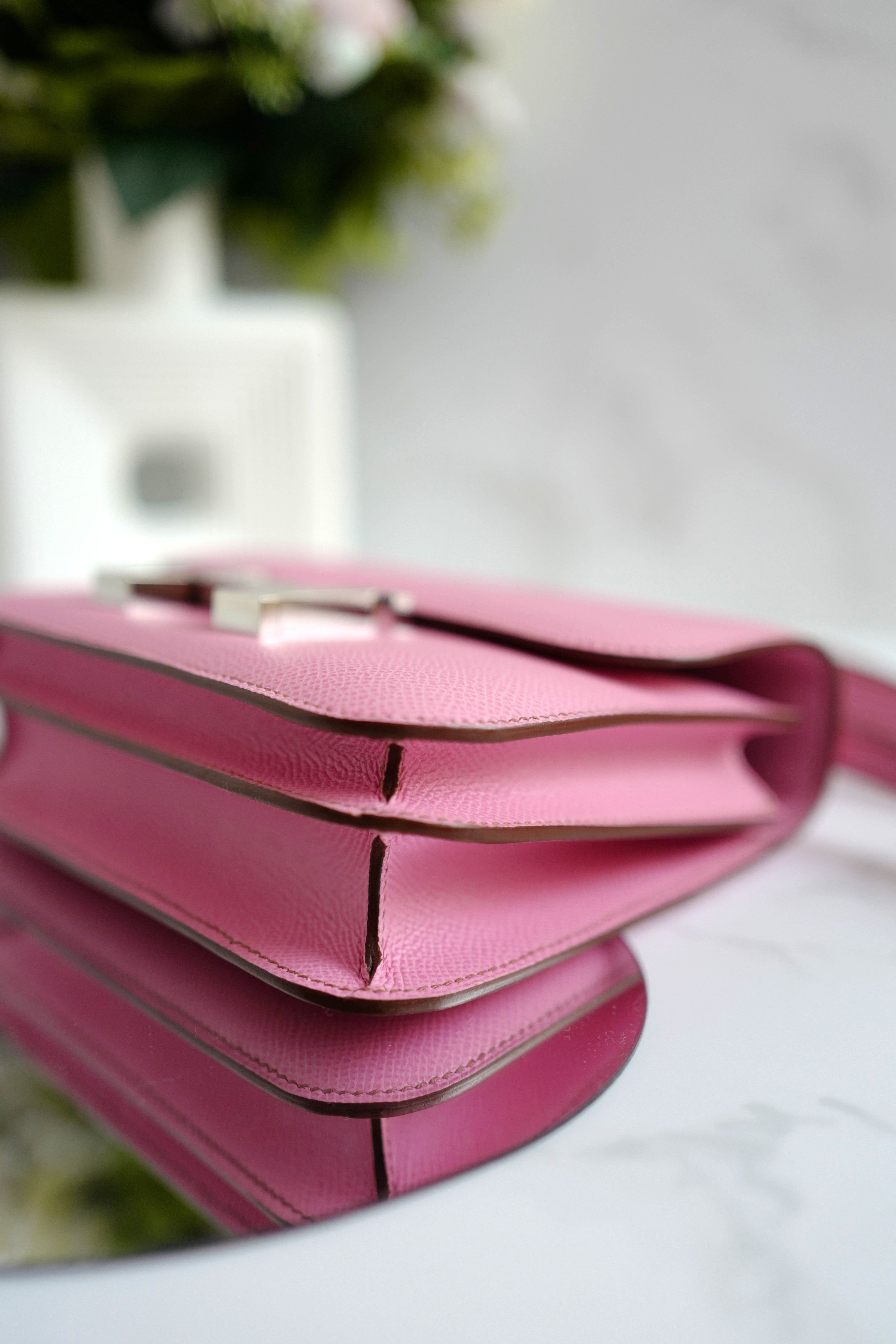 NEW Hermès Mini Constance 18 in 5P Bubblegum Pink Epsom with Palladium HW 2022