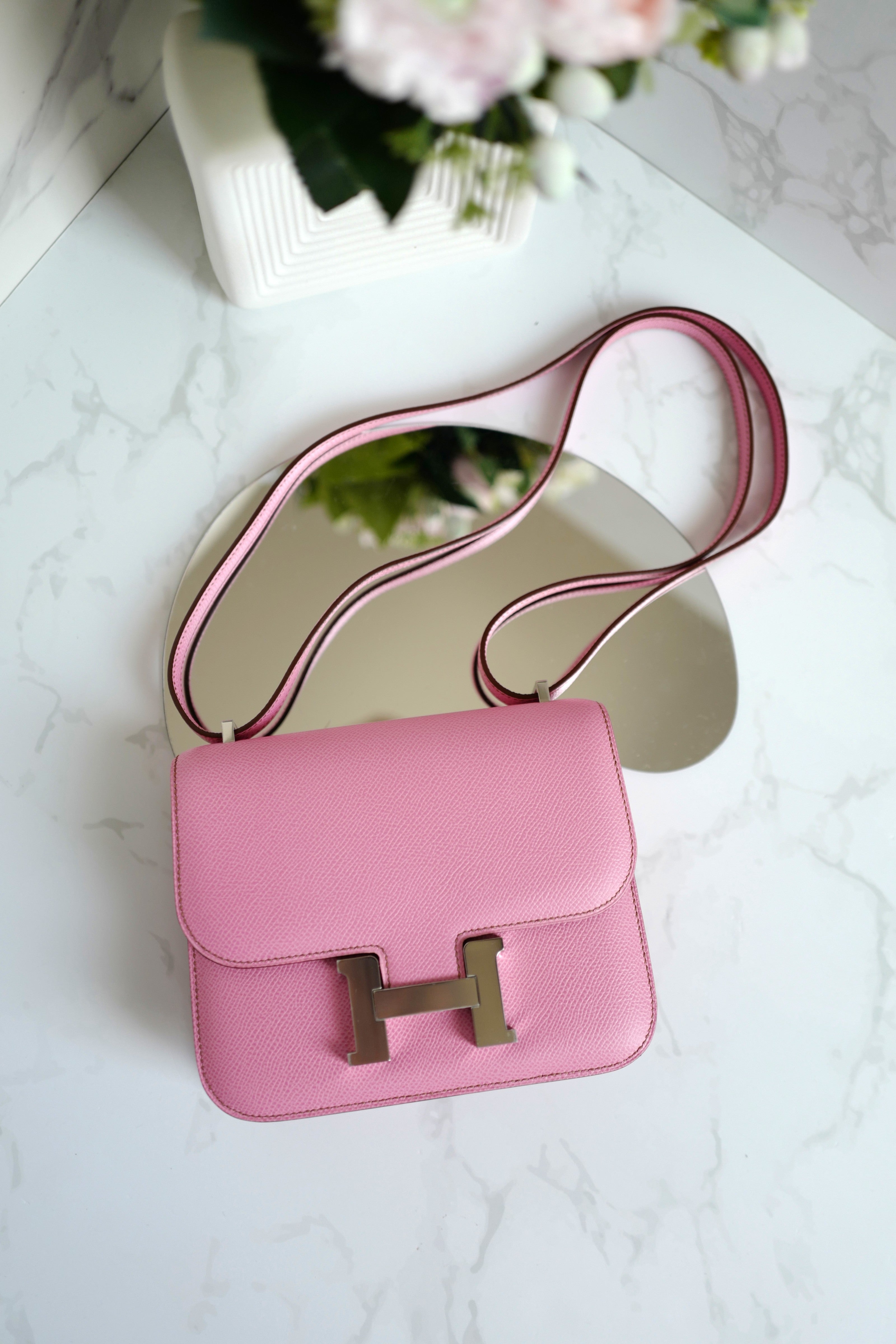 NEW Hermès Mini Constance 18 in 5P Bubblegum Pink Epsom with Palladium HW 2022