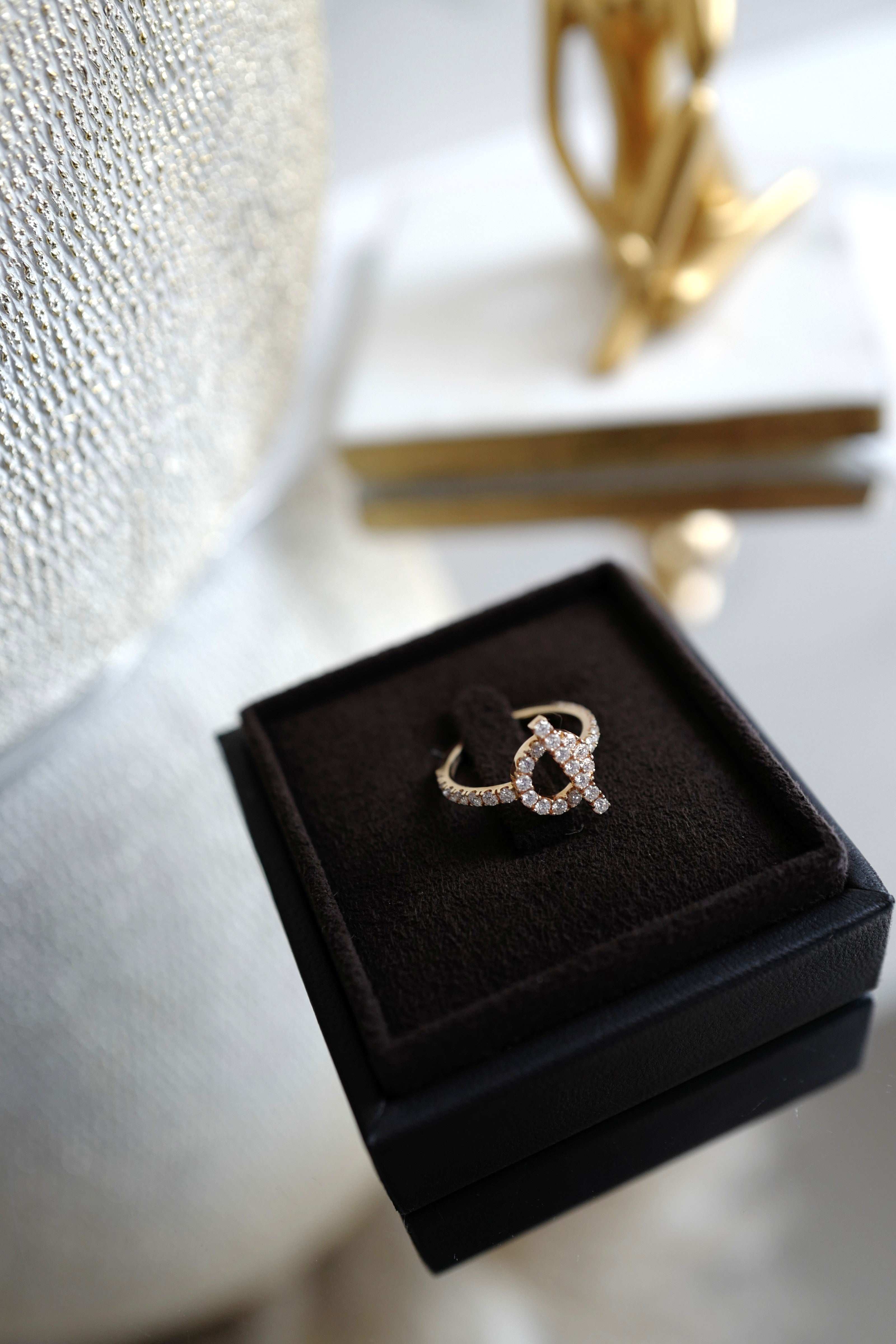 BNIB Hermes Finesse Ring Rose Gold with Diamonds – Size 53 Over $9K Retail