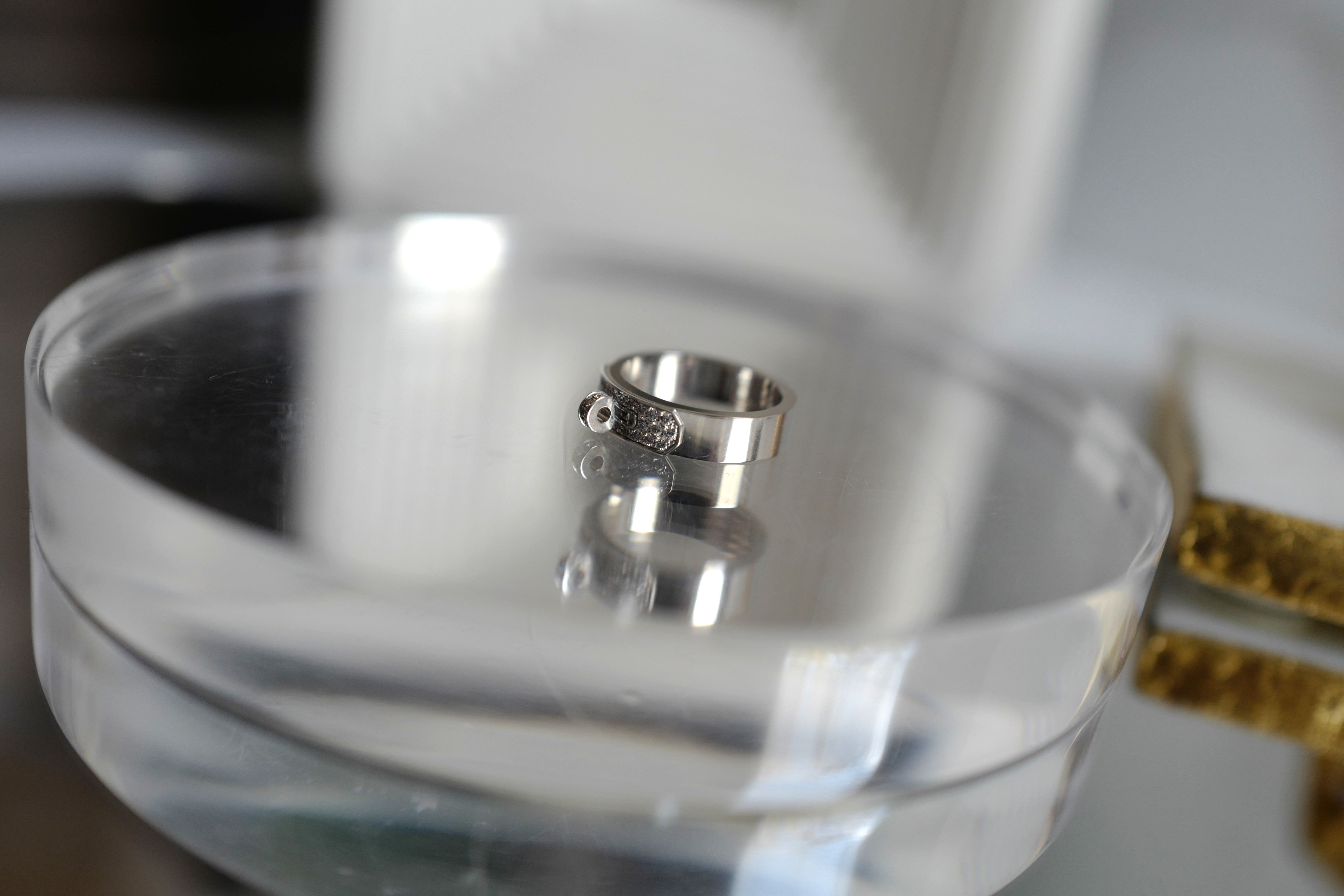 BNIB Hermes Kelly Ring in White Gold with Diamonds Size 50 $7500 Retail