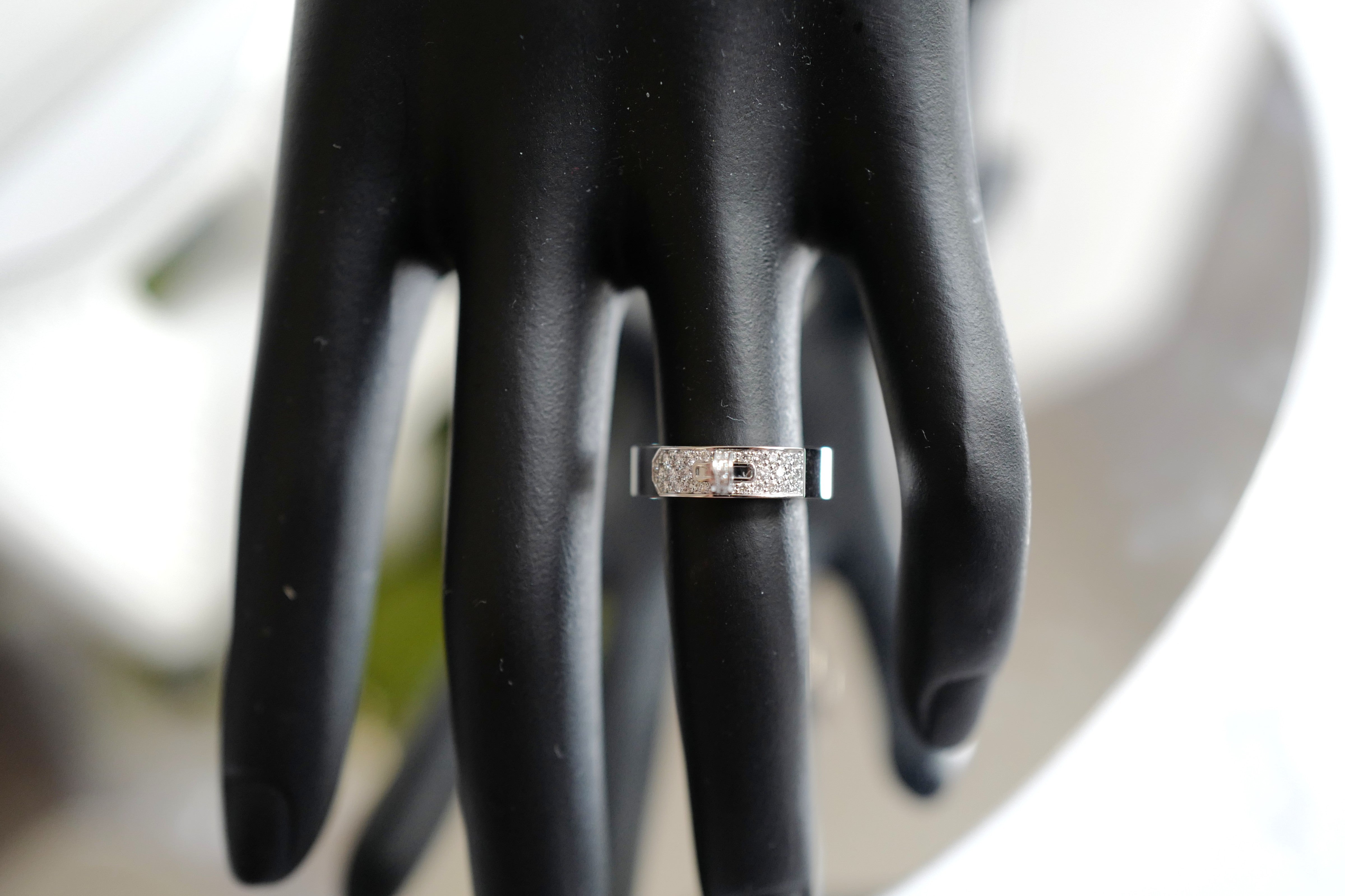 BNIB Hermes Kelly Ring in White Gold with Diamonds Size 50 $7500 Retail