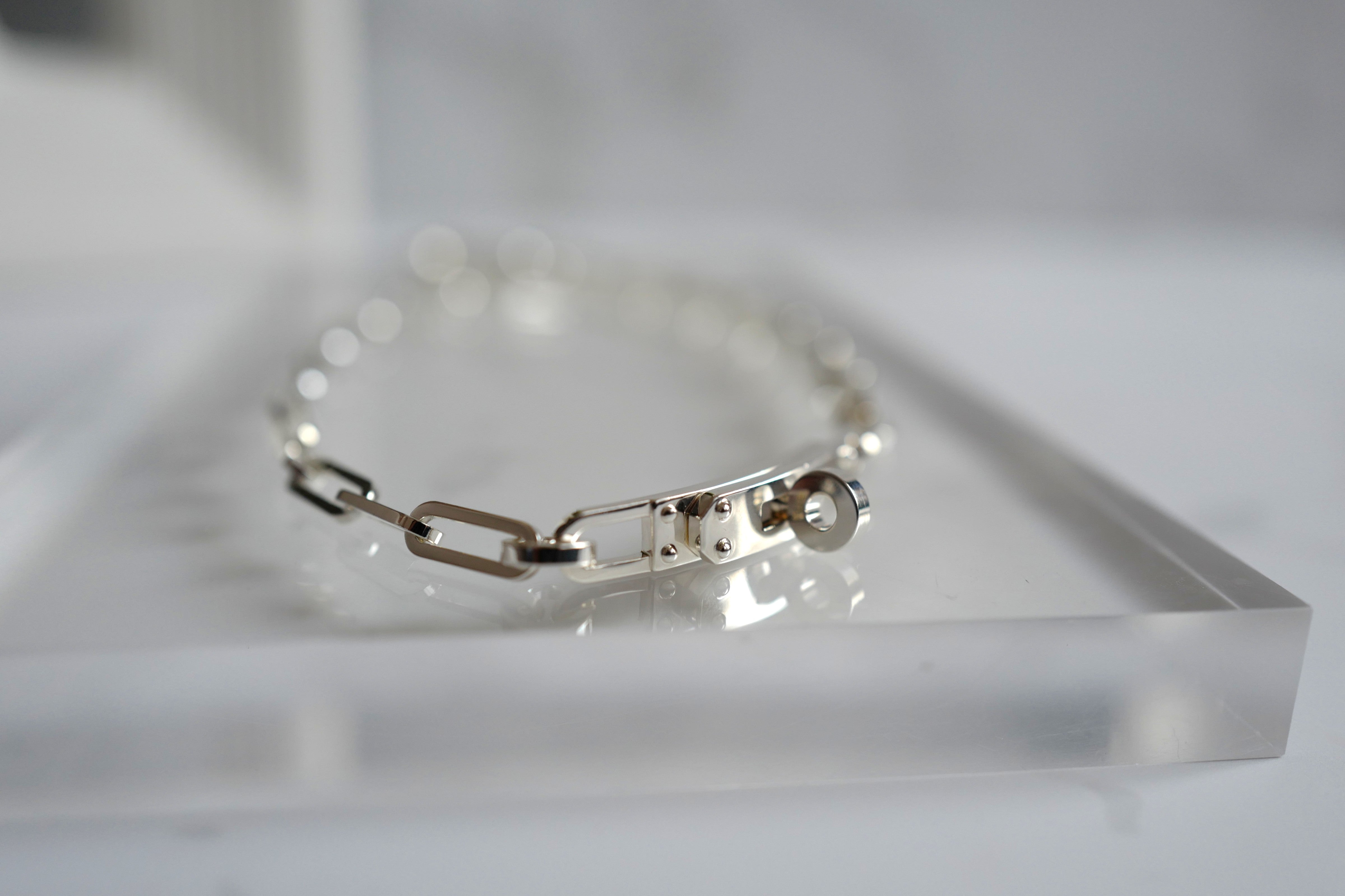 NEW Hermès Kelly Chaine Double Bracelet/Choker in Sterling Silver – Size 17