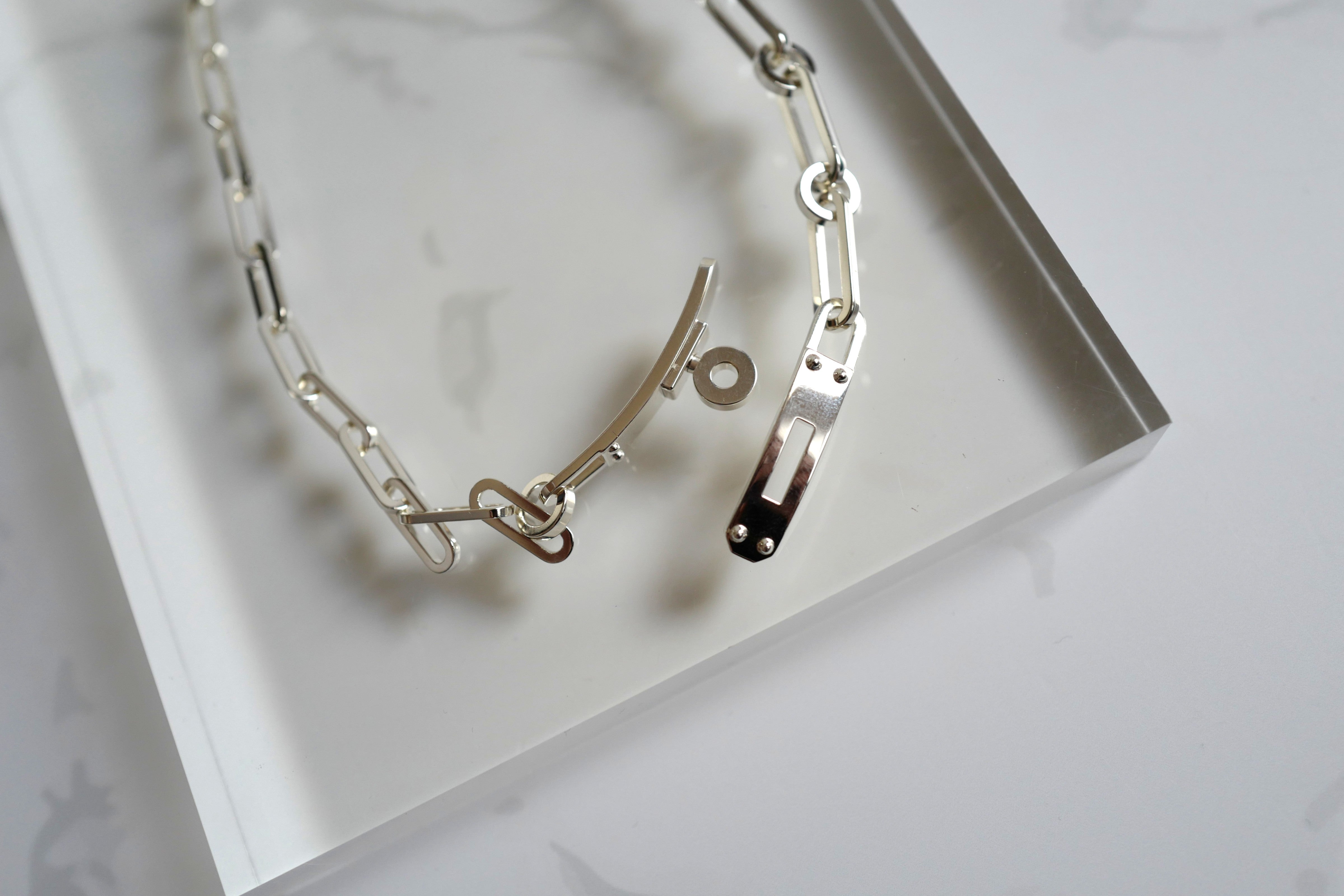 NEW Hermès Kelly Chaine Double Bracelet/Choker in Sterling Silver – Size 17