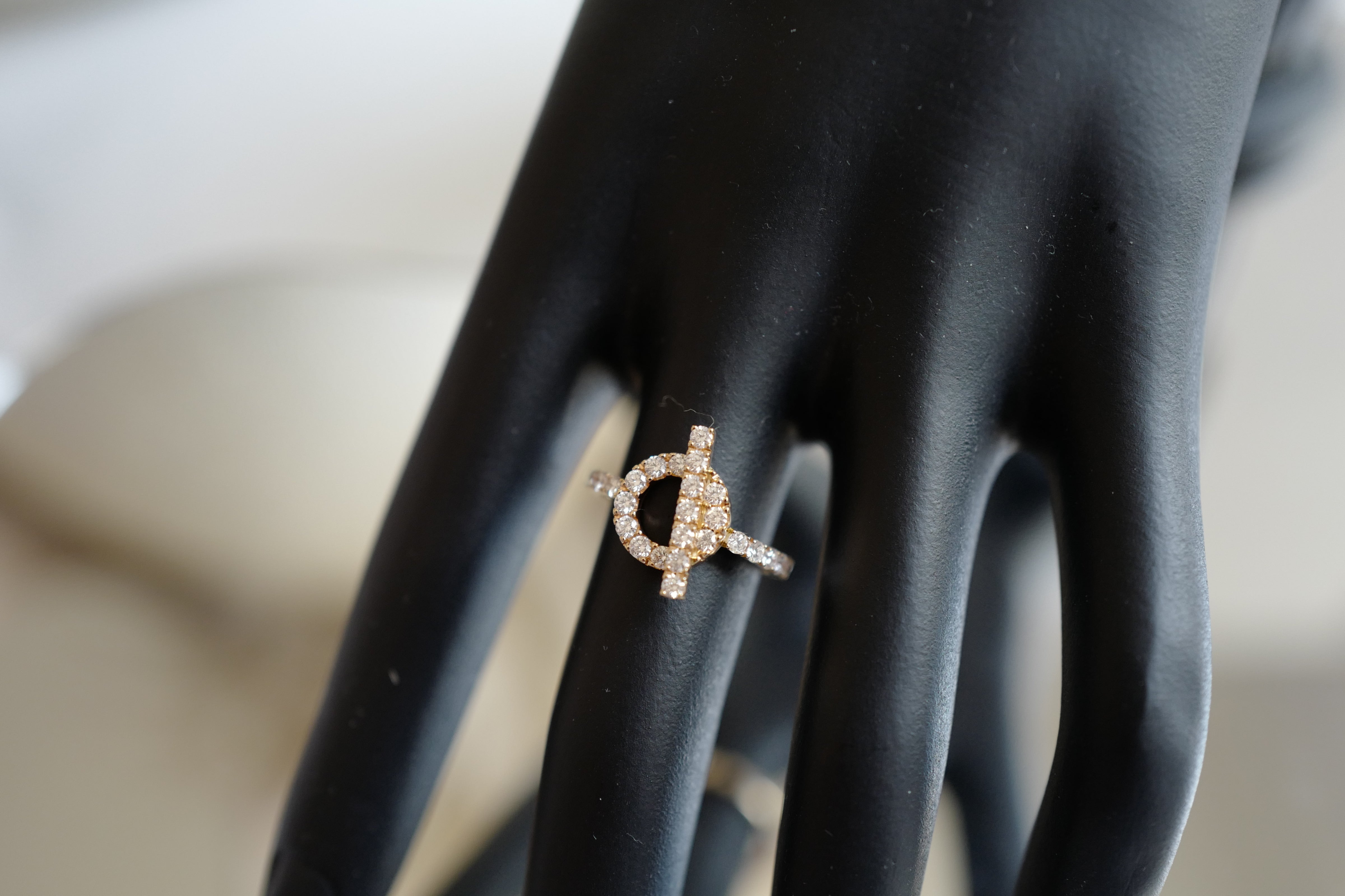 BNIB Hermes Finesse Ring Rose Gold with Diamonds – Size 53 Over $9K Retail