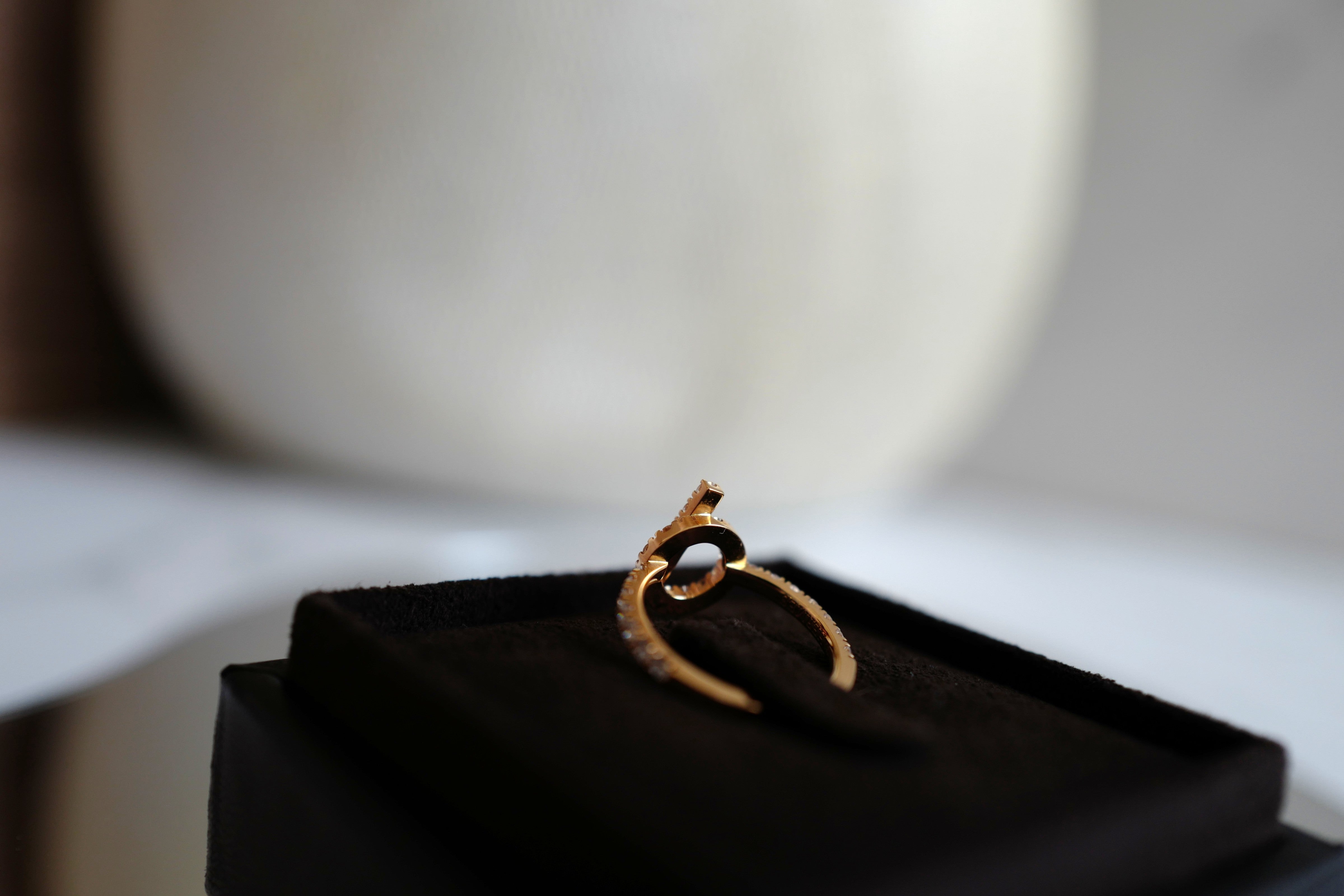 BNIB Hermes Finesse Ring Rose Gold with Diamonds – Size 53 Over $9K Retail