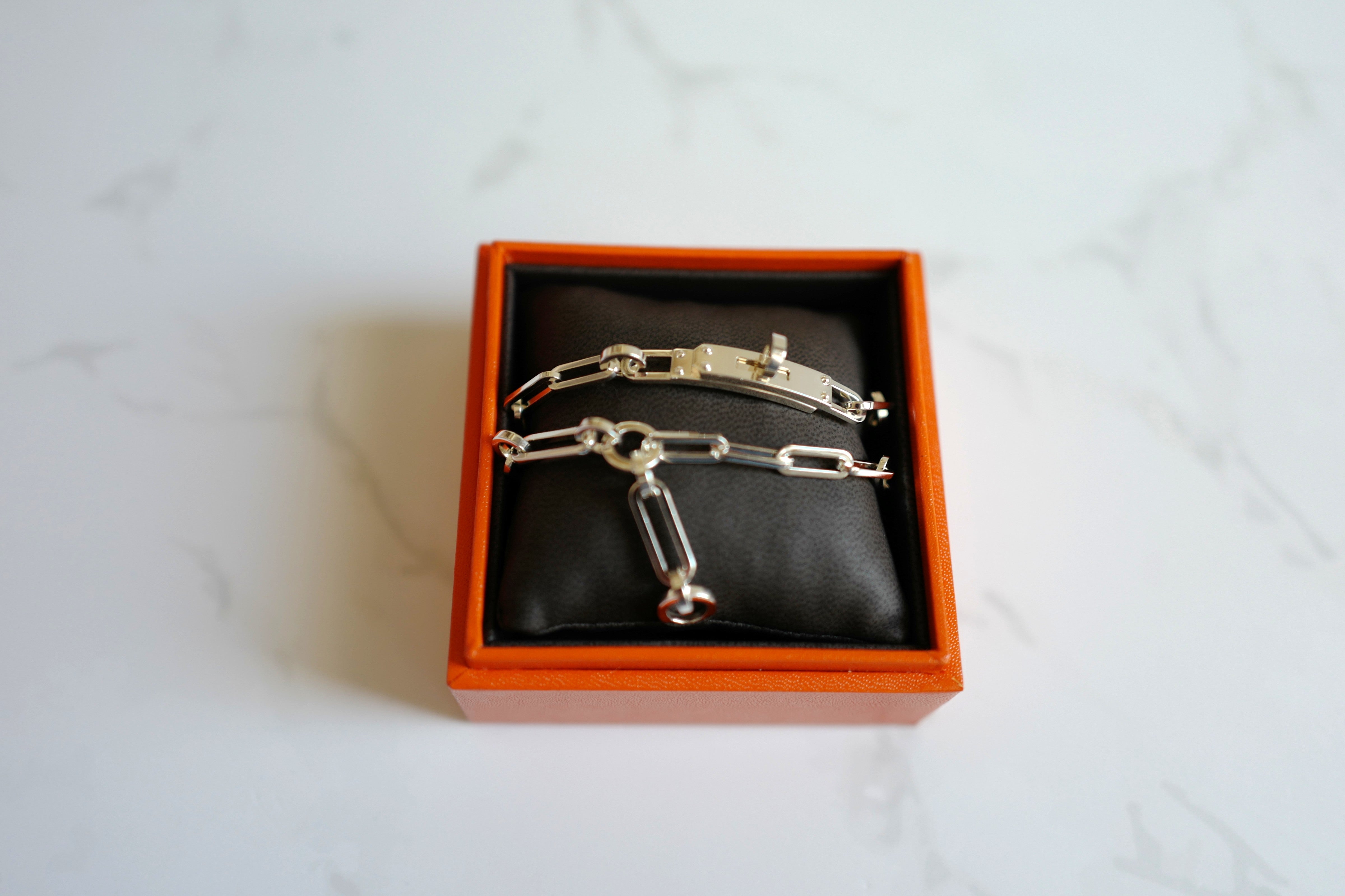 NEW Hermès Kelly Chaine Double Bracelet/Choker in Sterling Silver – Size 17