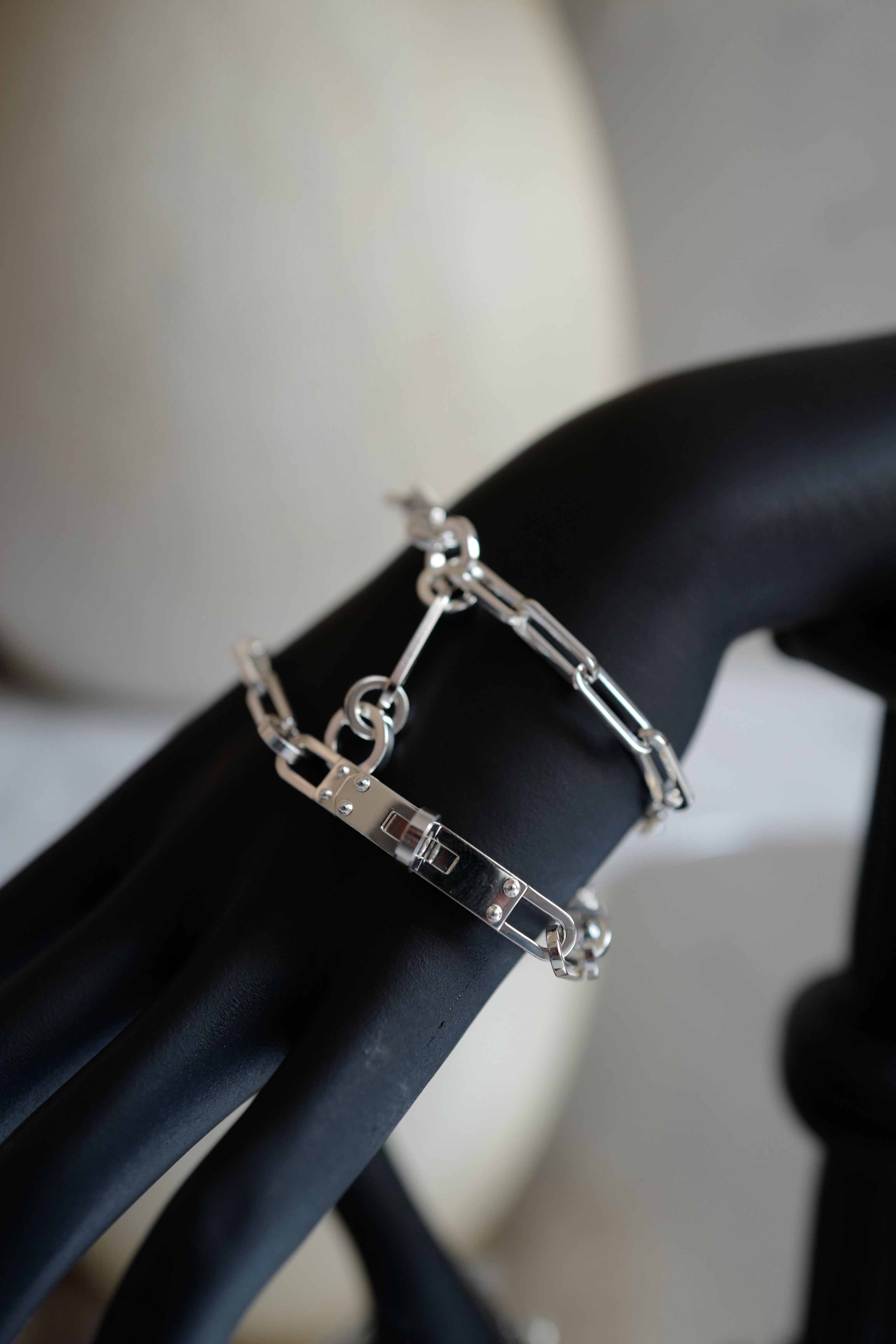 NEW Hermès Kelly Chaine Double Bracelet/Choker in Sterling Silver – Size 17