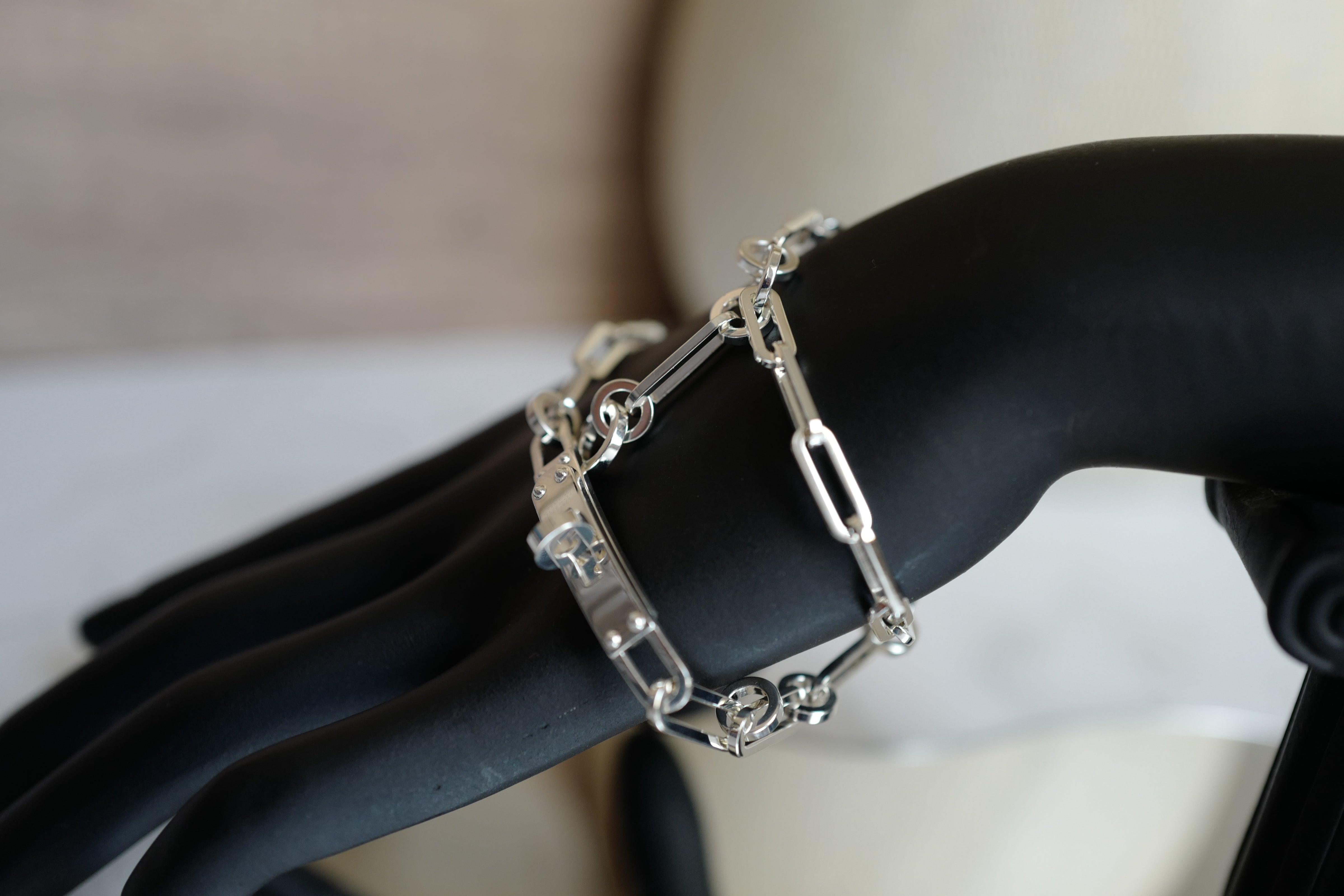 NEW Hermès Kelly Chaine Double Bracelet/Choker in Sterling Silver – Size 17